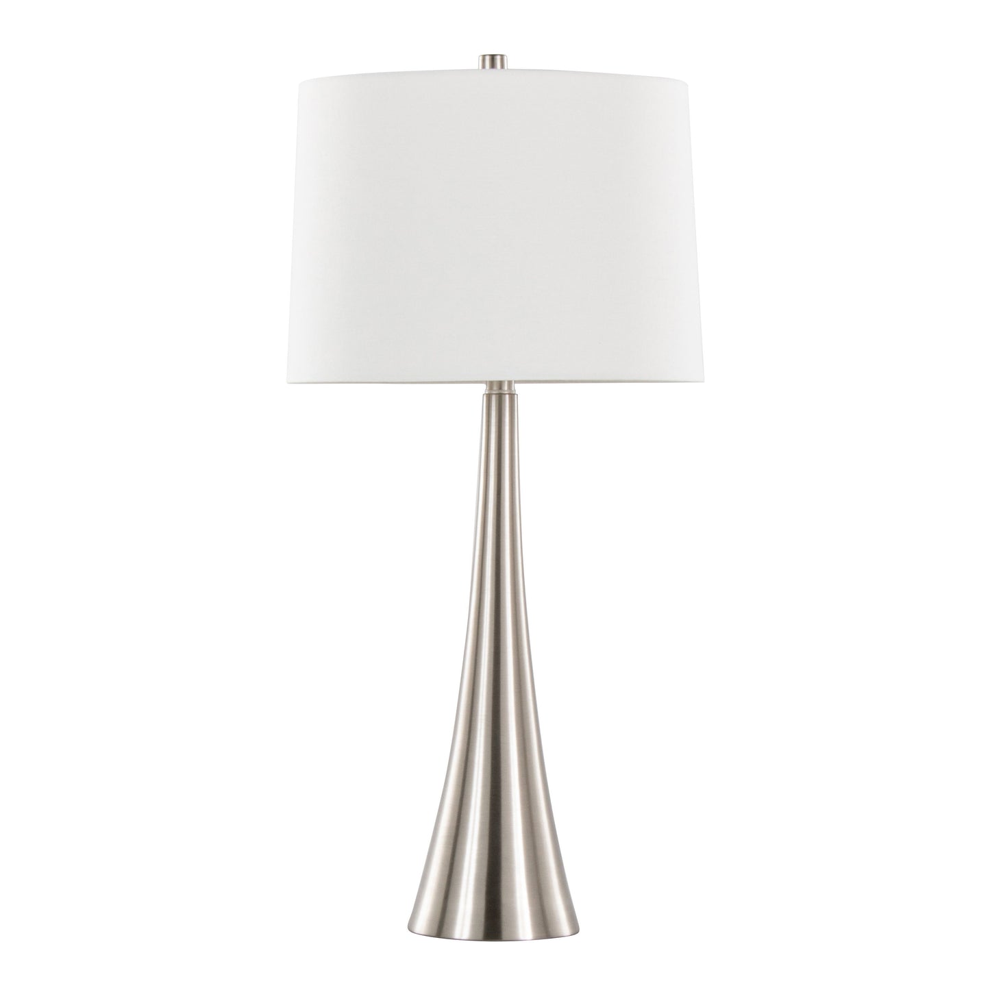 Diana - Contemporary Table Lamp (Set of 2) - Nickel / White