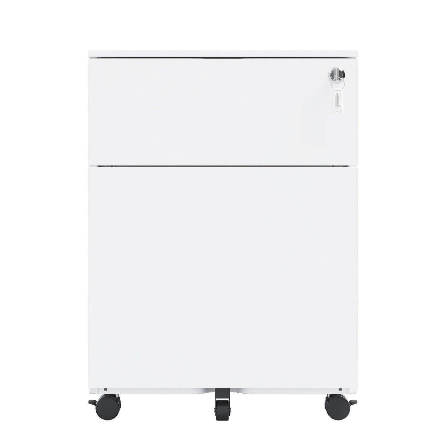 2 Drawer Mobile File Cabinet With Lock Steel File Cabinet For Legal / Letter / A4 / F4 Size / Home / Office Design - White