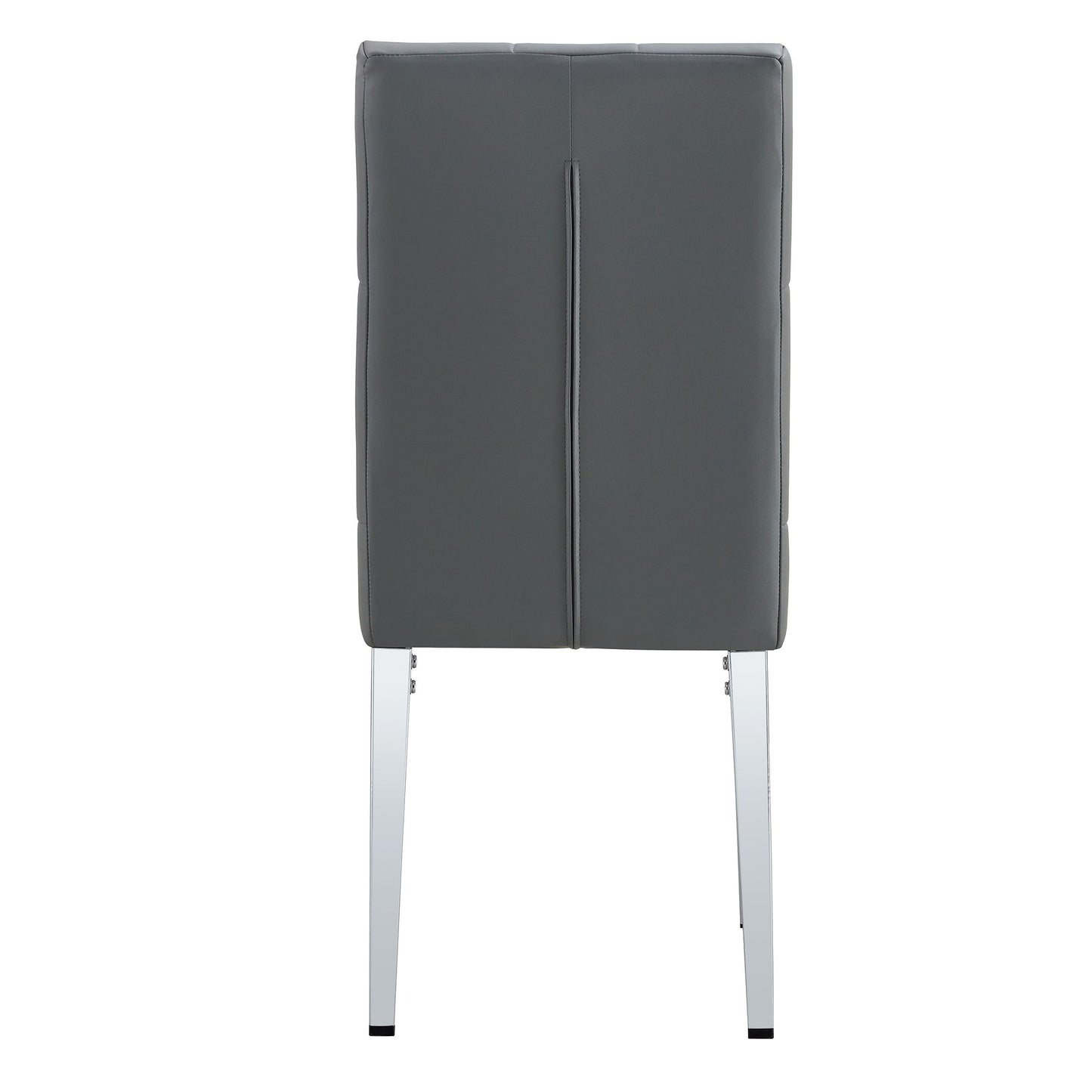 Armless Dining Chairs, Grid And Buckle Design Of The Back (Set of 4) - Gray
