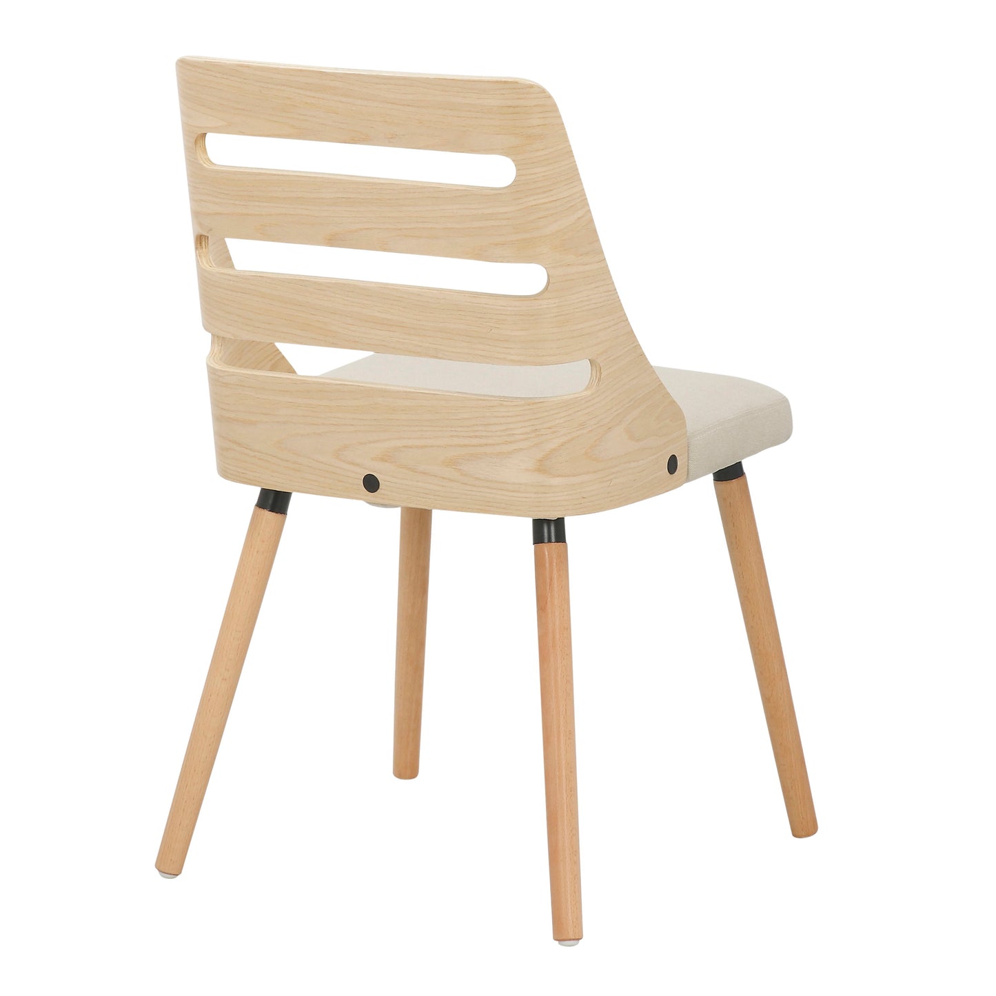 Trevi - Mid-Century Modern Dining Chair - Natural / Cream