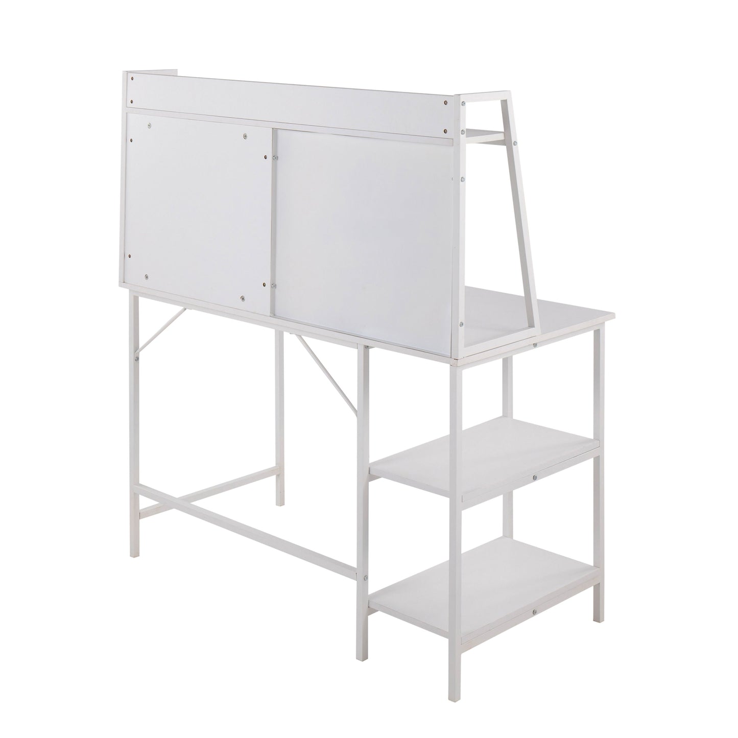 Geo - Shelf Contemporary Desk - White