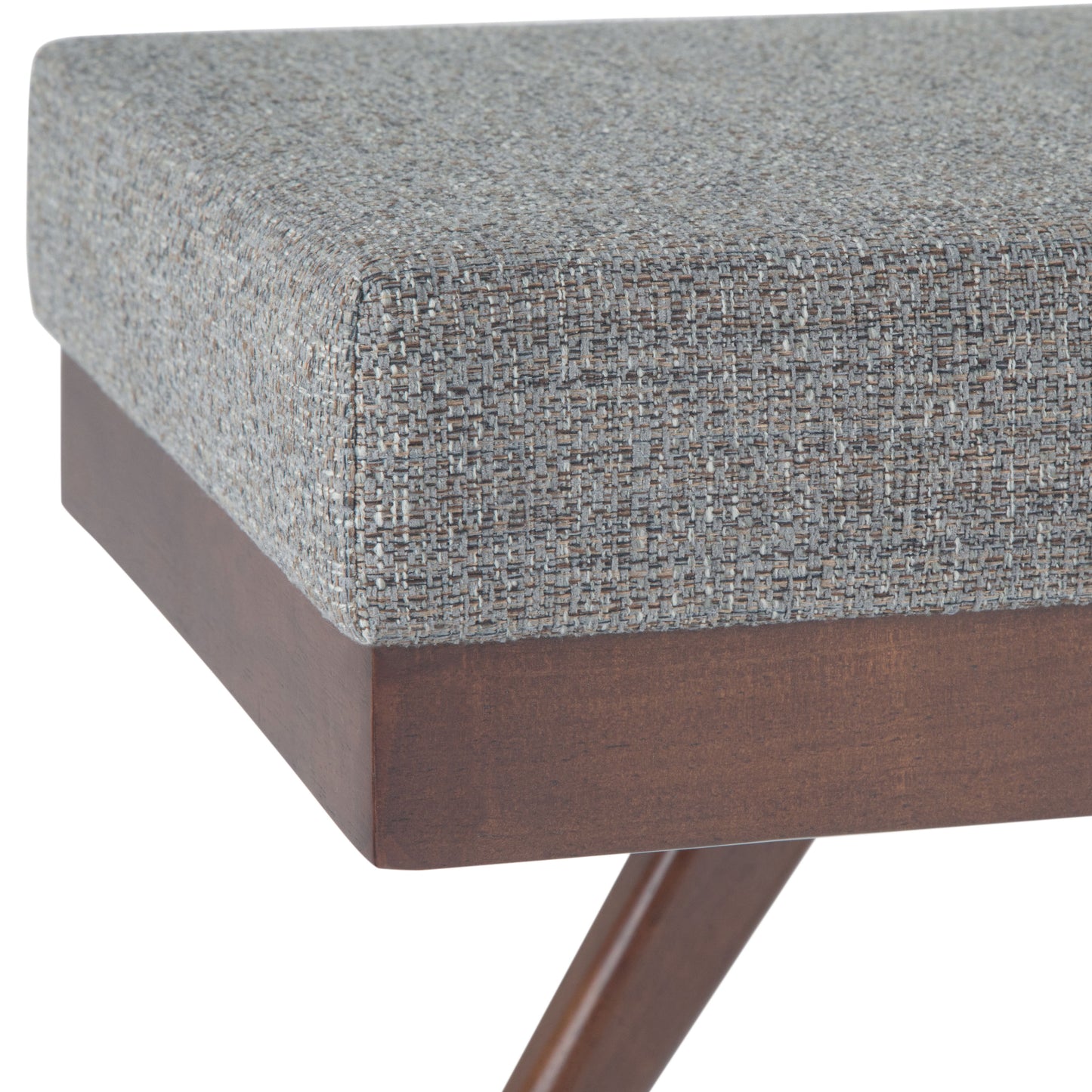 Chanelle - Mid Century Ottoman Bench - Pebble Gray