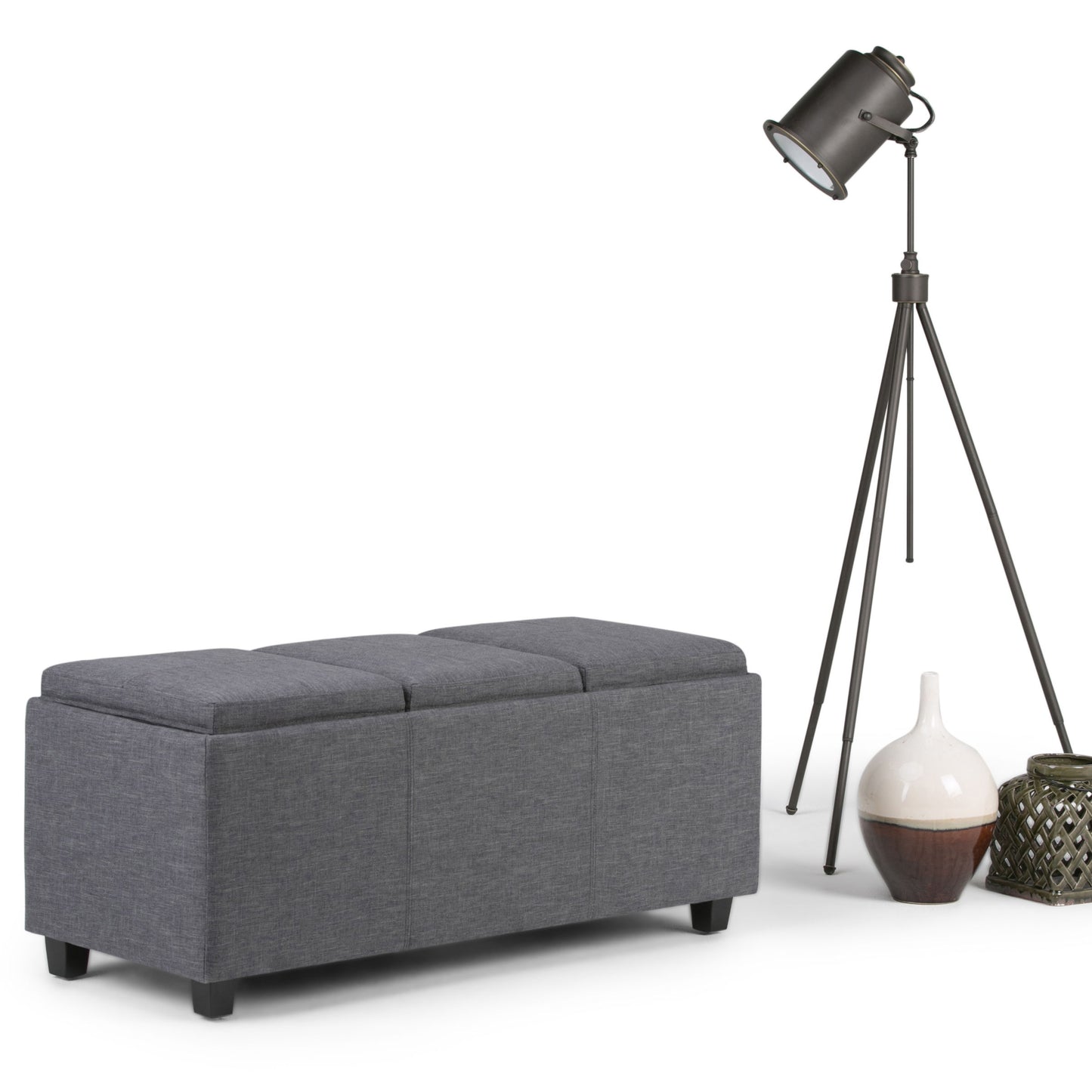 Avalon - Storage Ottoman - Slate Gray