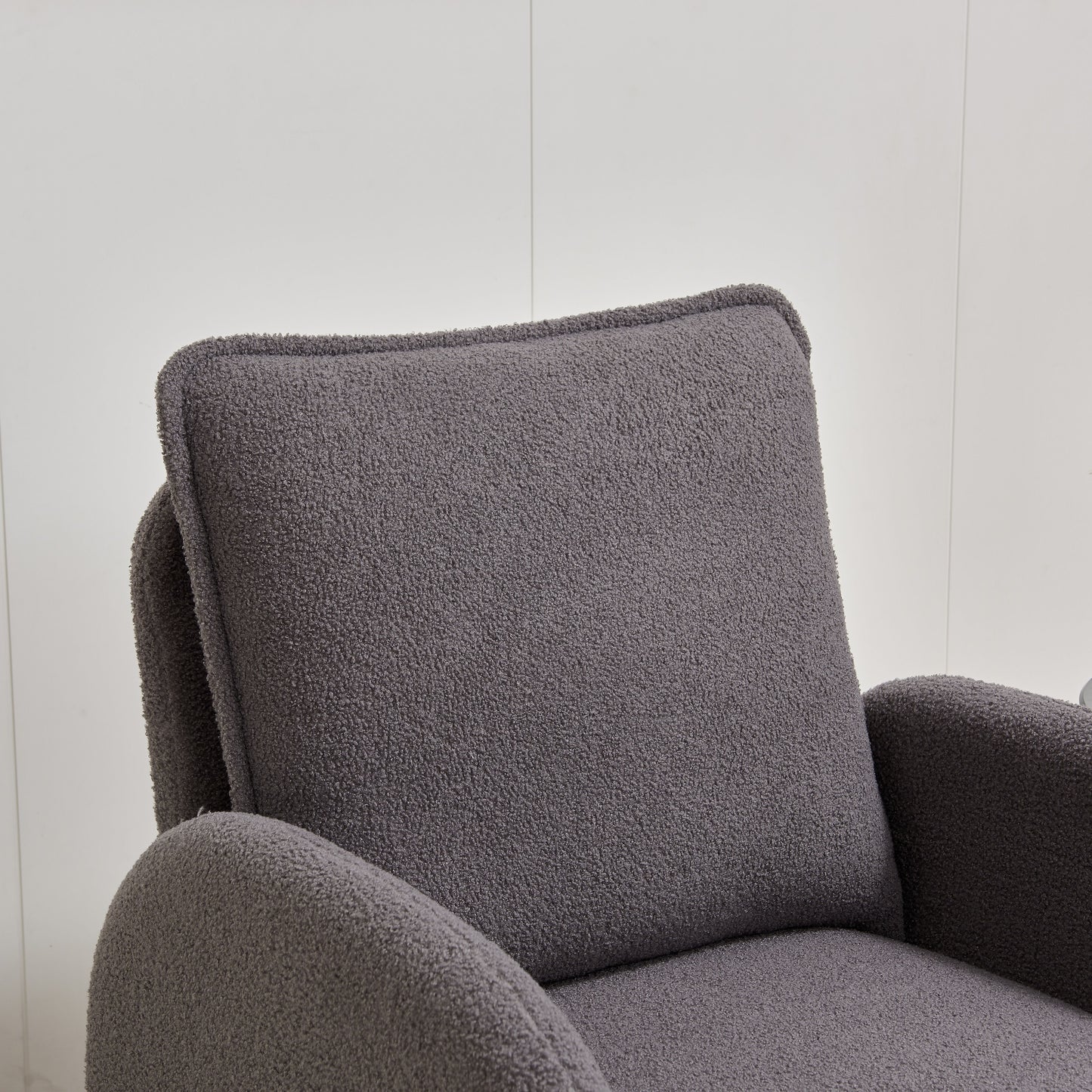 Modern Sherpa Upholstered Accent Chair, Comfortable Living Room Armchair, Lounge Chair For Bedroom, And Office - Gray