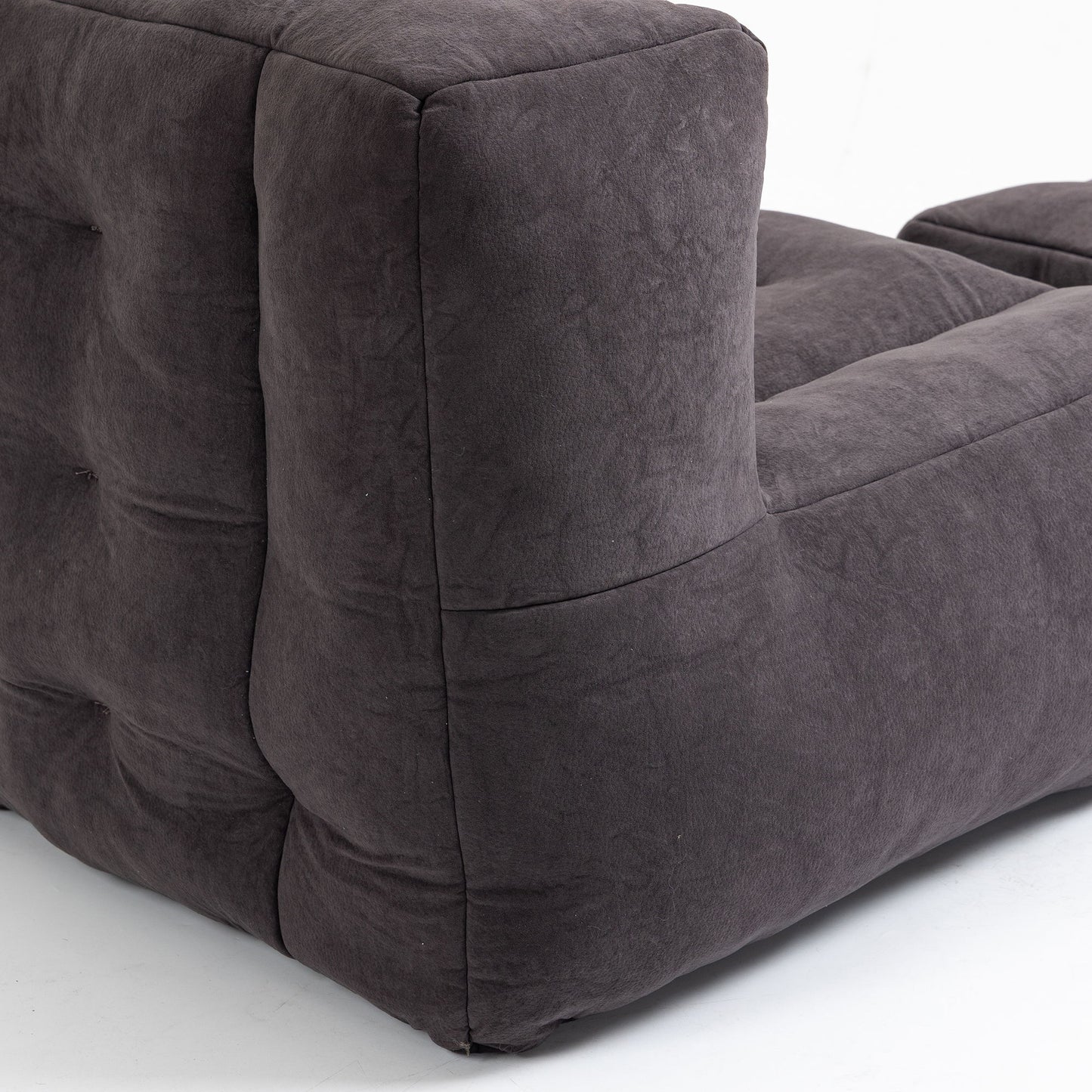 Fluffy Bean Bag Chair, Comfortable Bean Bag For Adults And Children, Super Soft Lazy Sofa Chair With Memory Foam And Ottoman, Indoor Modern Focus Bean Bag Chair For Living Room, Bedroom, Apartment - Black