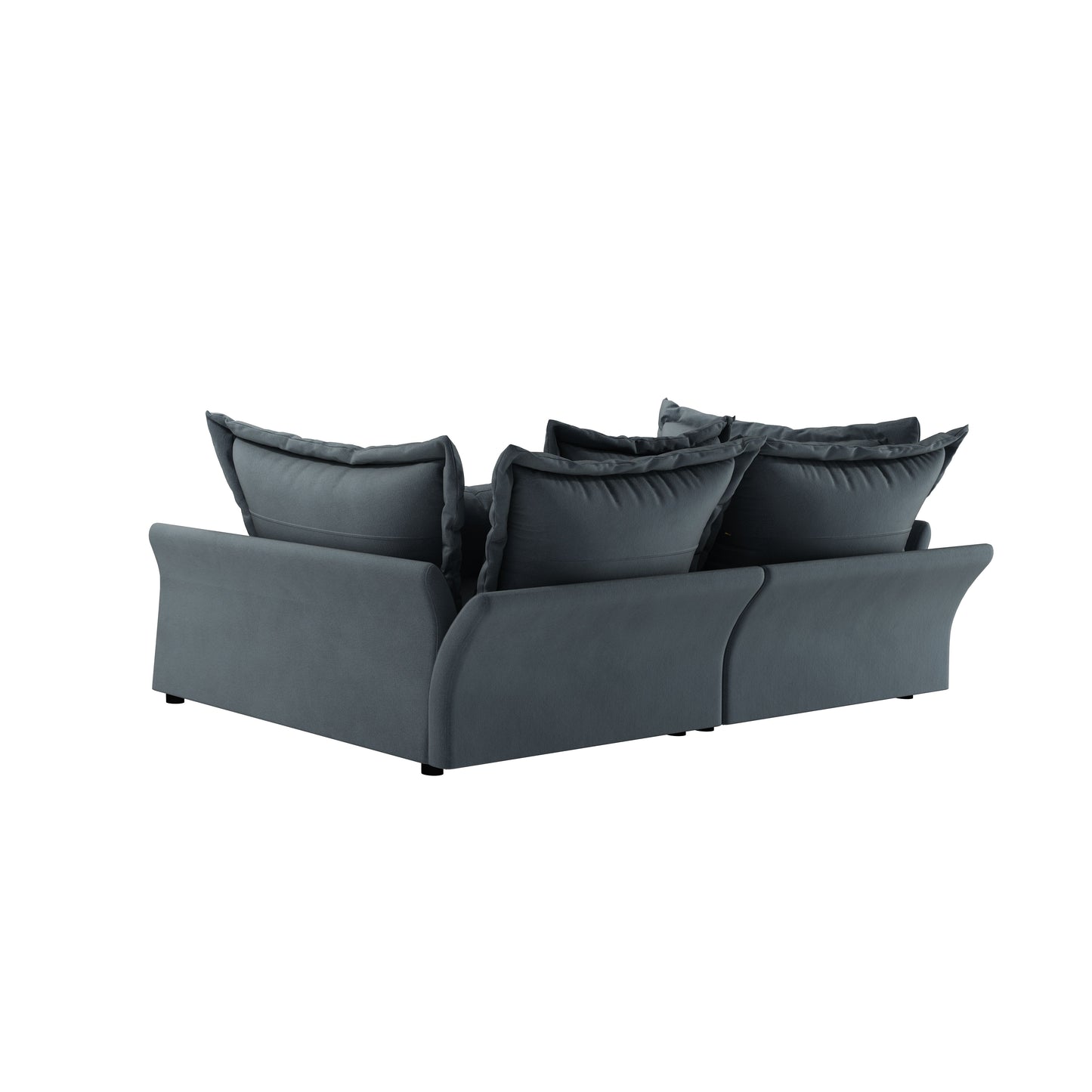 Modern Comfy Upholstered Sofa Cloud Couch, Deep Seat Couches With Multiple Large Soft Pillows, Convertible Deep Seat Chaise Langue For Living Room - Gray