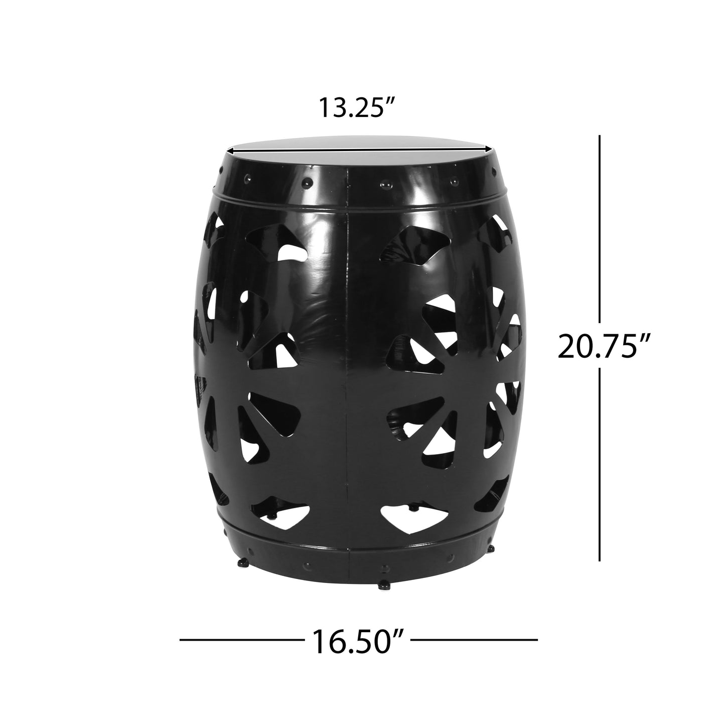 Large Metal End Table - Black