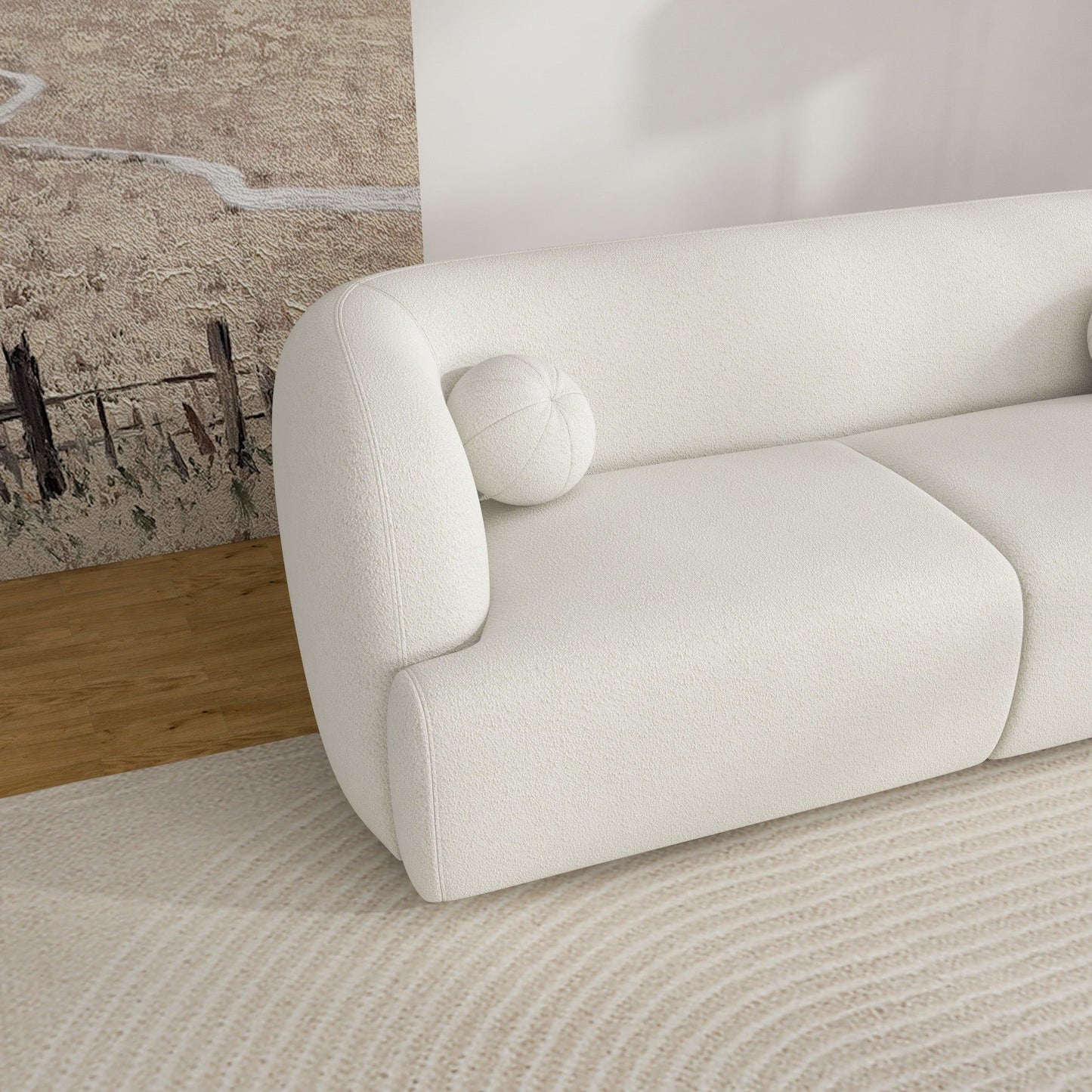Anna - French Boucle Sofa - White