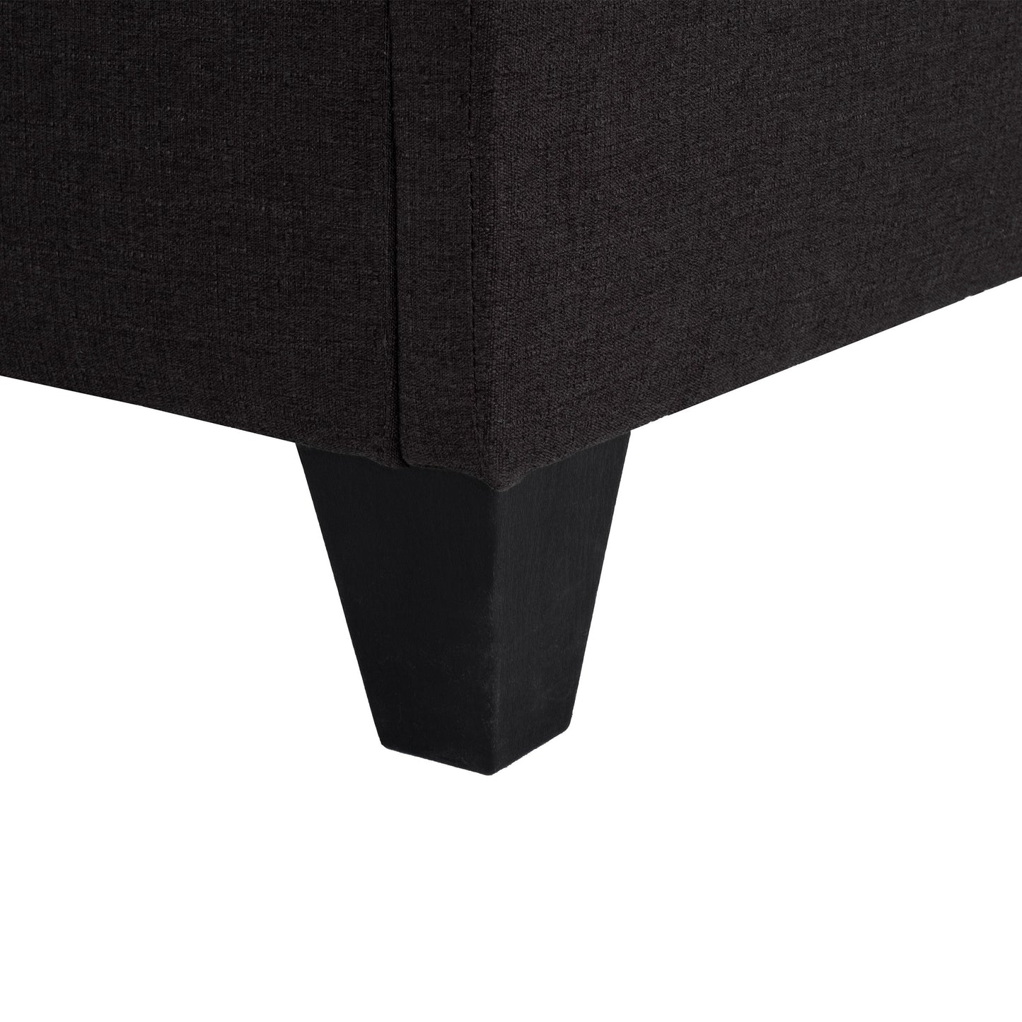 Full Size, Modern Upholstered Platform Bed Frame, Solid Wood & Plywood Construction - Dark Gray