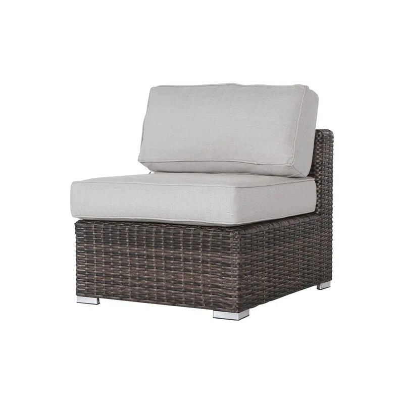 4 Person Seating Set With Cushions - Brown / Gray