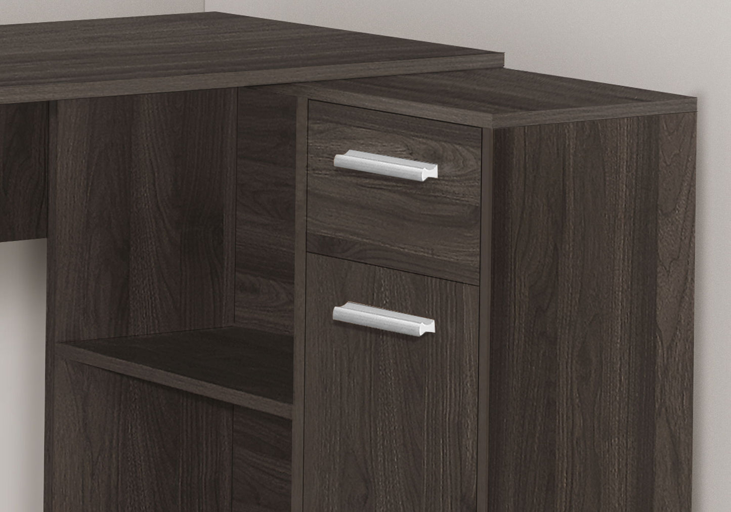 Computer Desk, Home Office, Corner, Storage Drawers, L Shape, Laptop, Contemporary & Modern - Oak