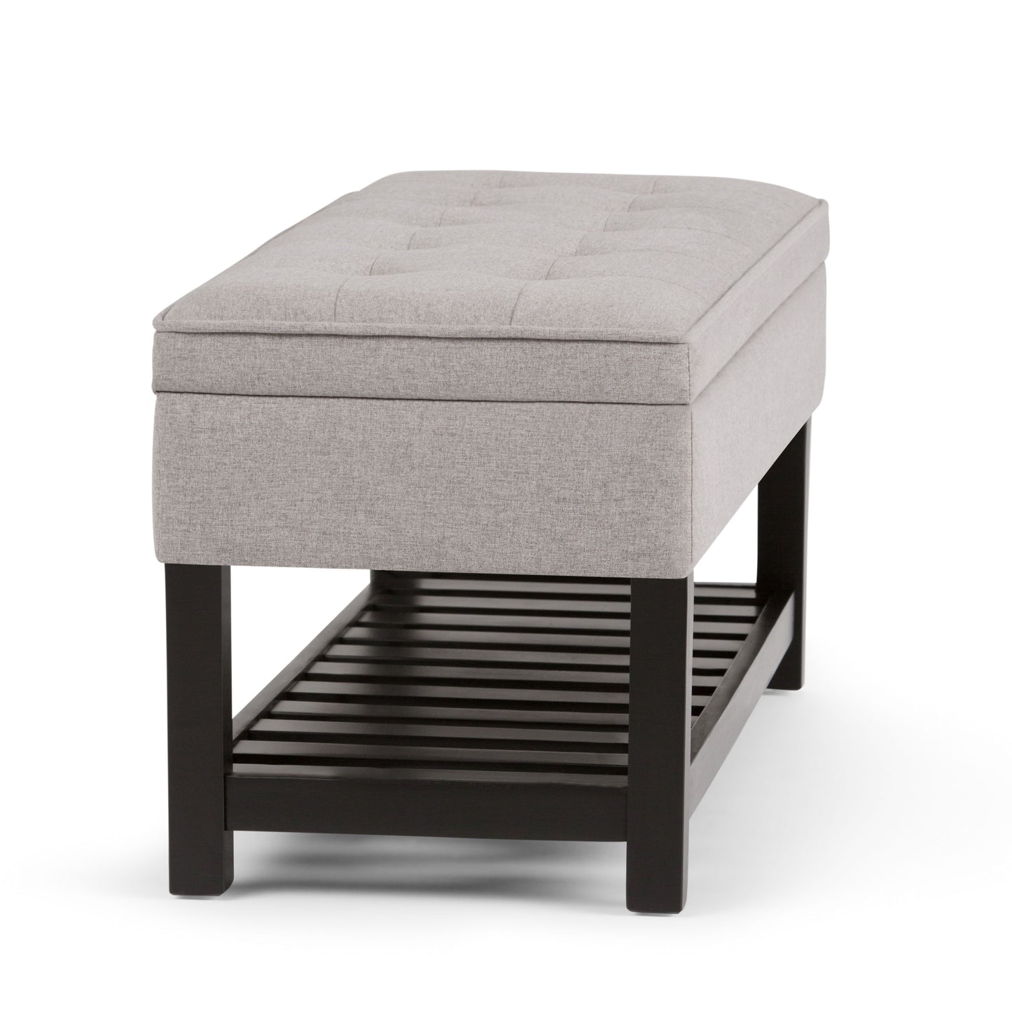 Cosmopolitan - Storage Ottoman Bench With Open Bottom - Cloud Gray