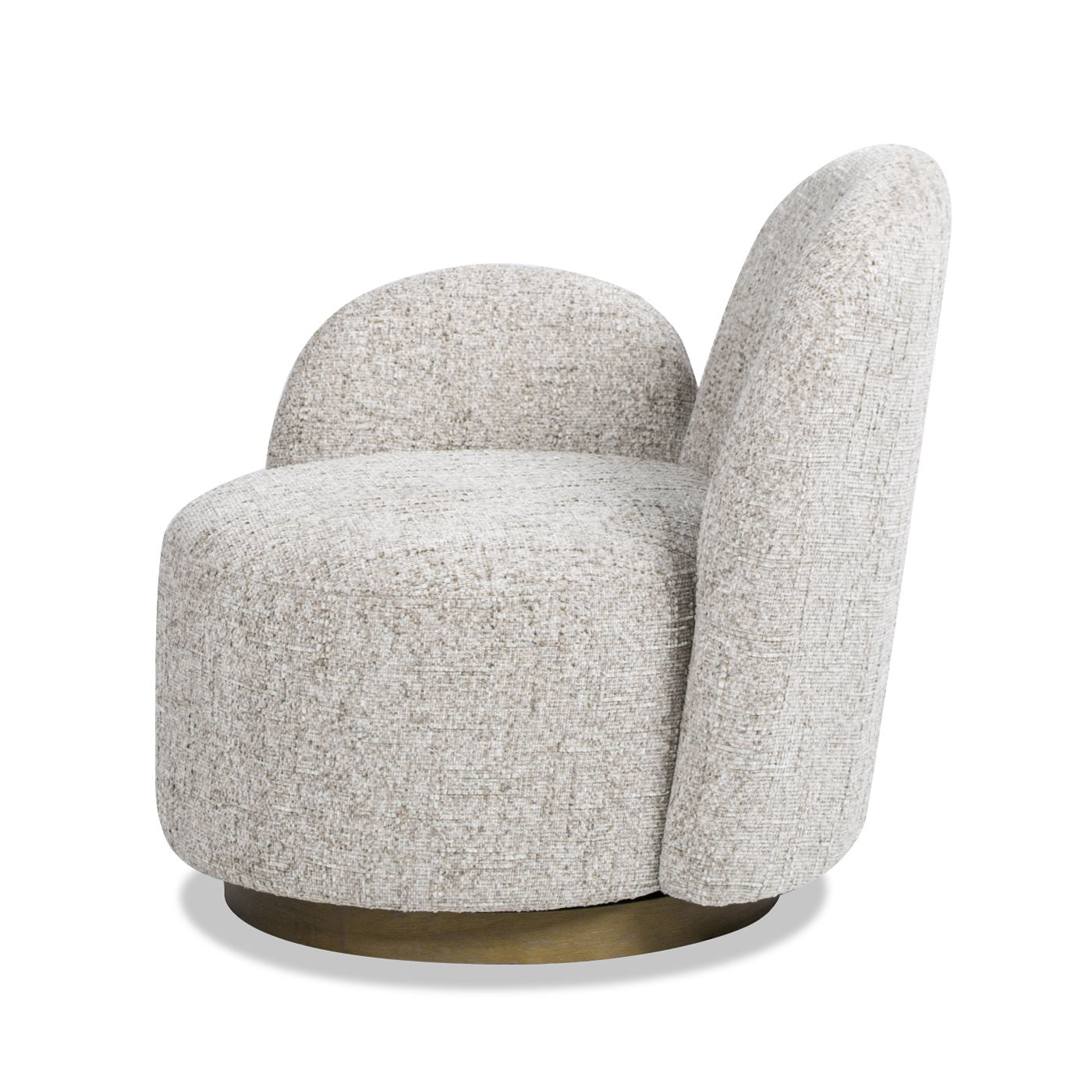 Duo - LAF One-Arm Swivel Accent Chair - Multi Greige Beige