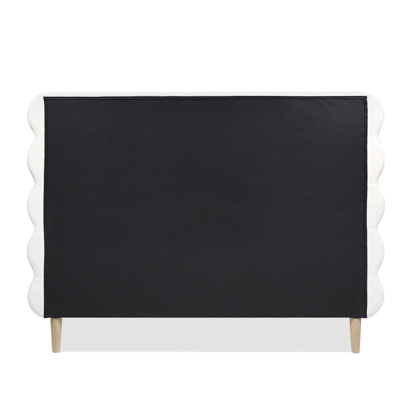 Stockholm - Queen Modern Wavy Headboard Platform Bed - Antique White