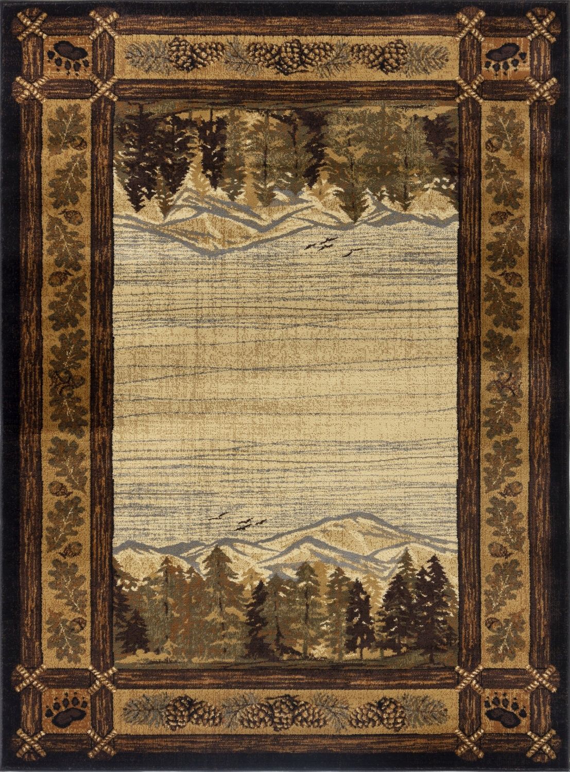 Nature's Nest - 7'10" X 10'3" Lodge Area Rug - Multi