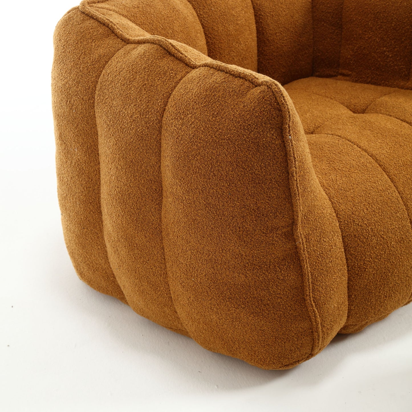 Soft Bean Bag Chair With High Resilient Foam (Chips) - Khaki / Yellow