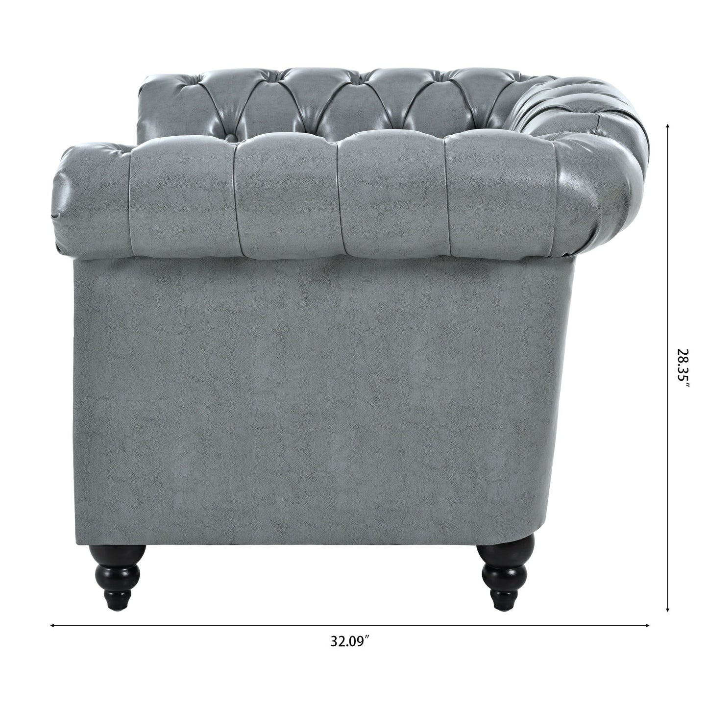 1 Seater Sofa For Living Room - Gray