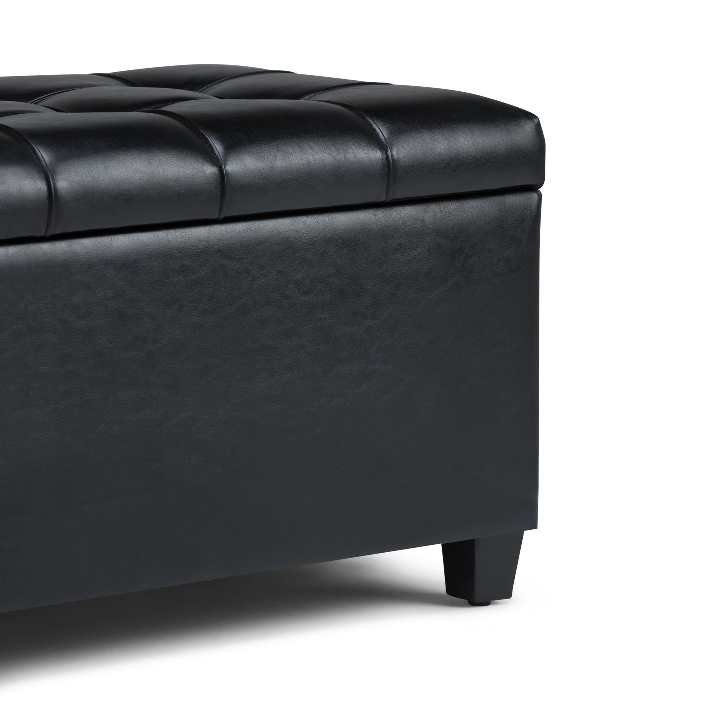 Sienna - Storage Ottoman Bench - Midnight Black
