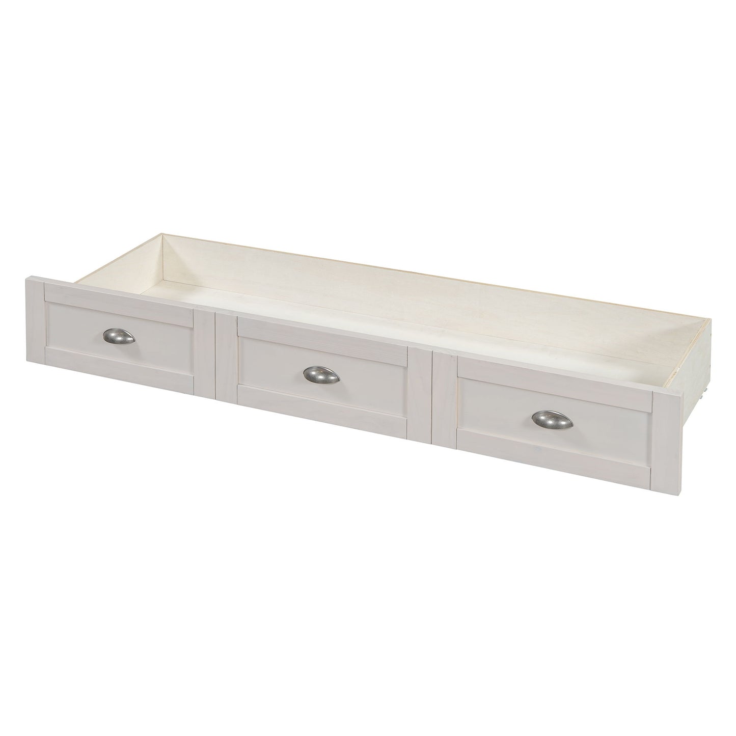 Full Size Murphy Bed With Large Drawers - Brushed White