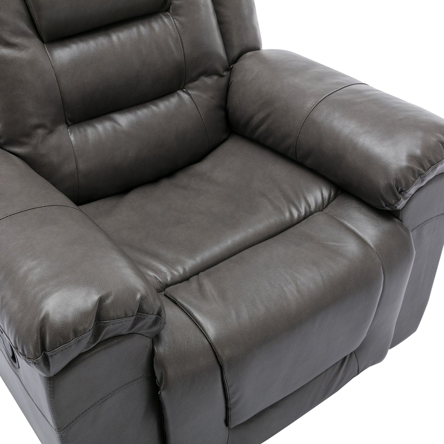 2 Seater Home Theater Recliner Manual Recliner Chair With A Storage Box And Two Cup Holders For Living Room - Gray