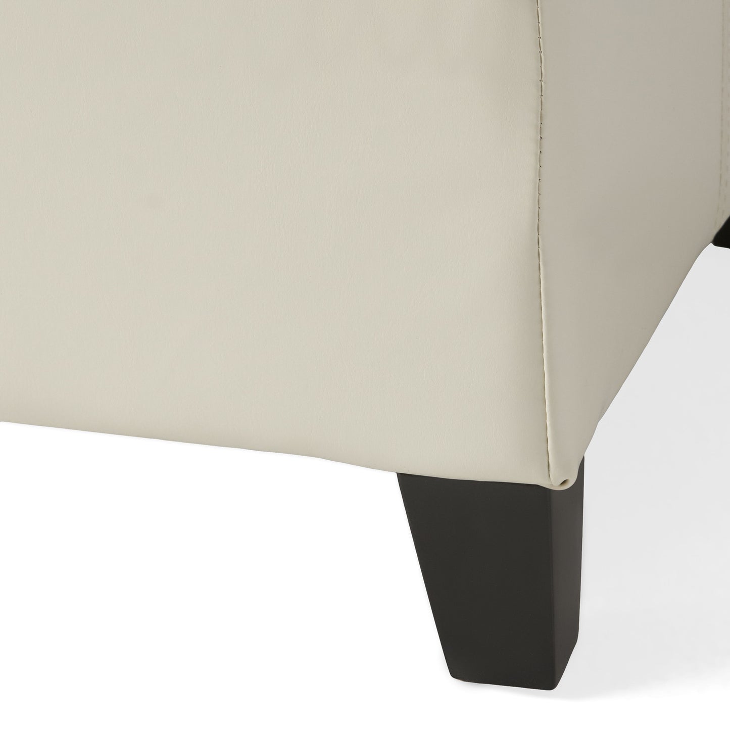 Glouster - Storage Ottoman With Leather Upholstery - Ivory
