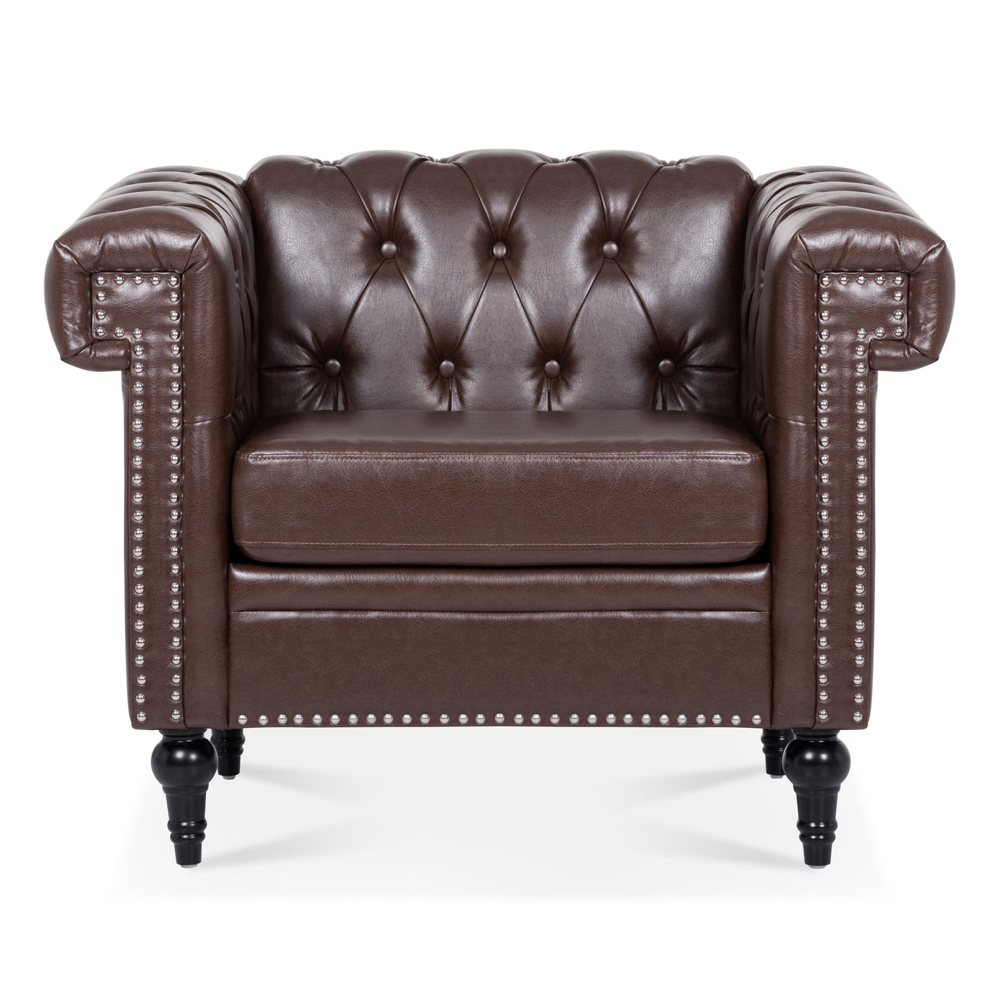1 Seater Aesthetic Sofa For Living Room - Brown