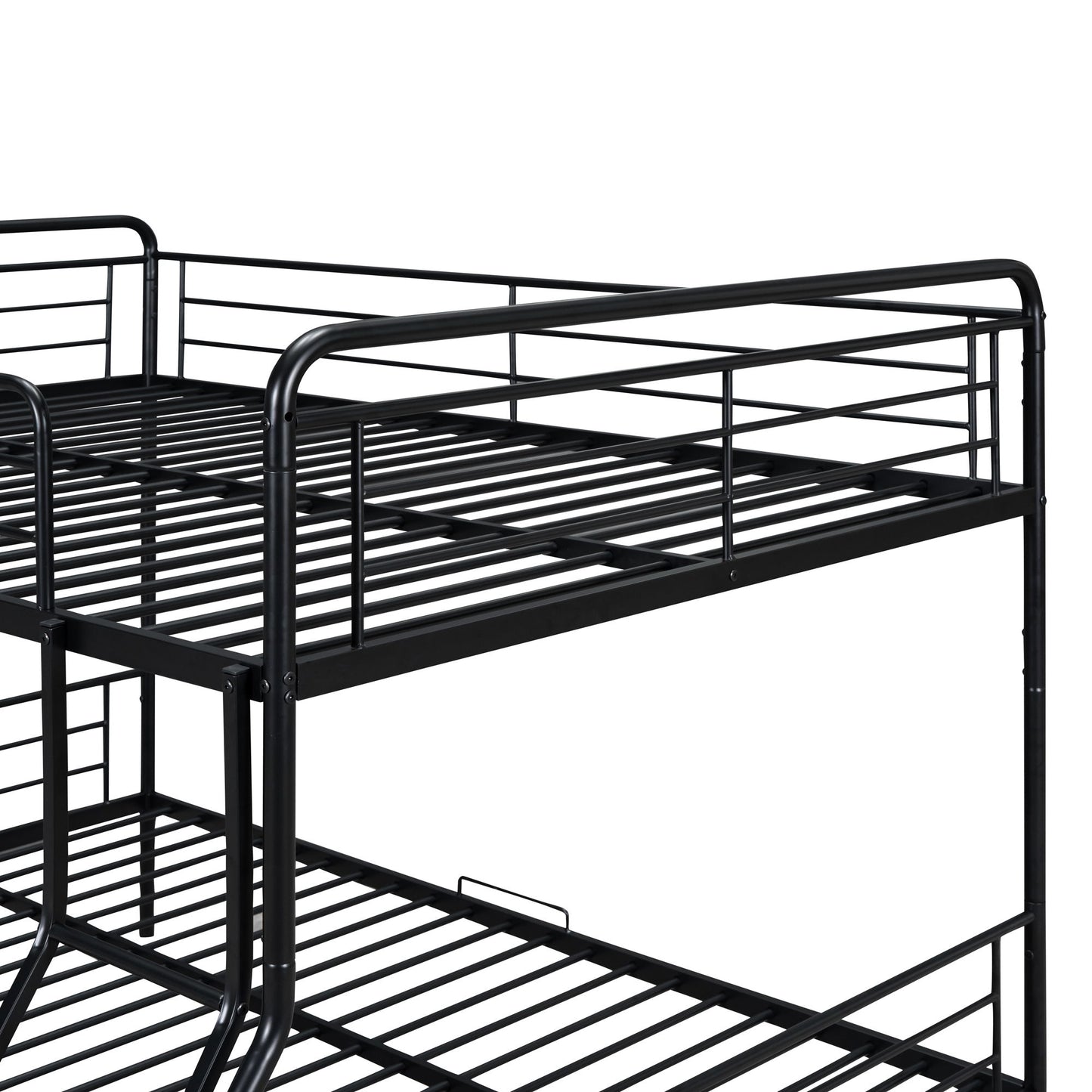 Full Long Over Queen Bunk Bed With 2 Drawers - Black