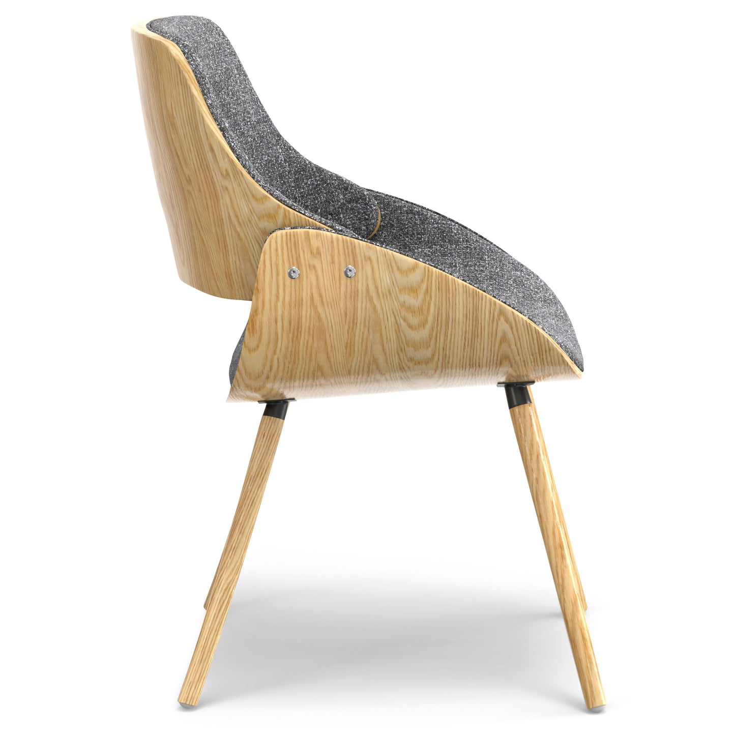 Malden - Bentwood Dining Chair With Wood Back - Gray / Light Brown