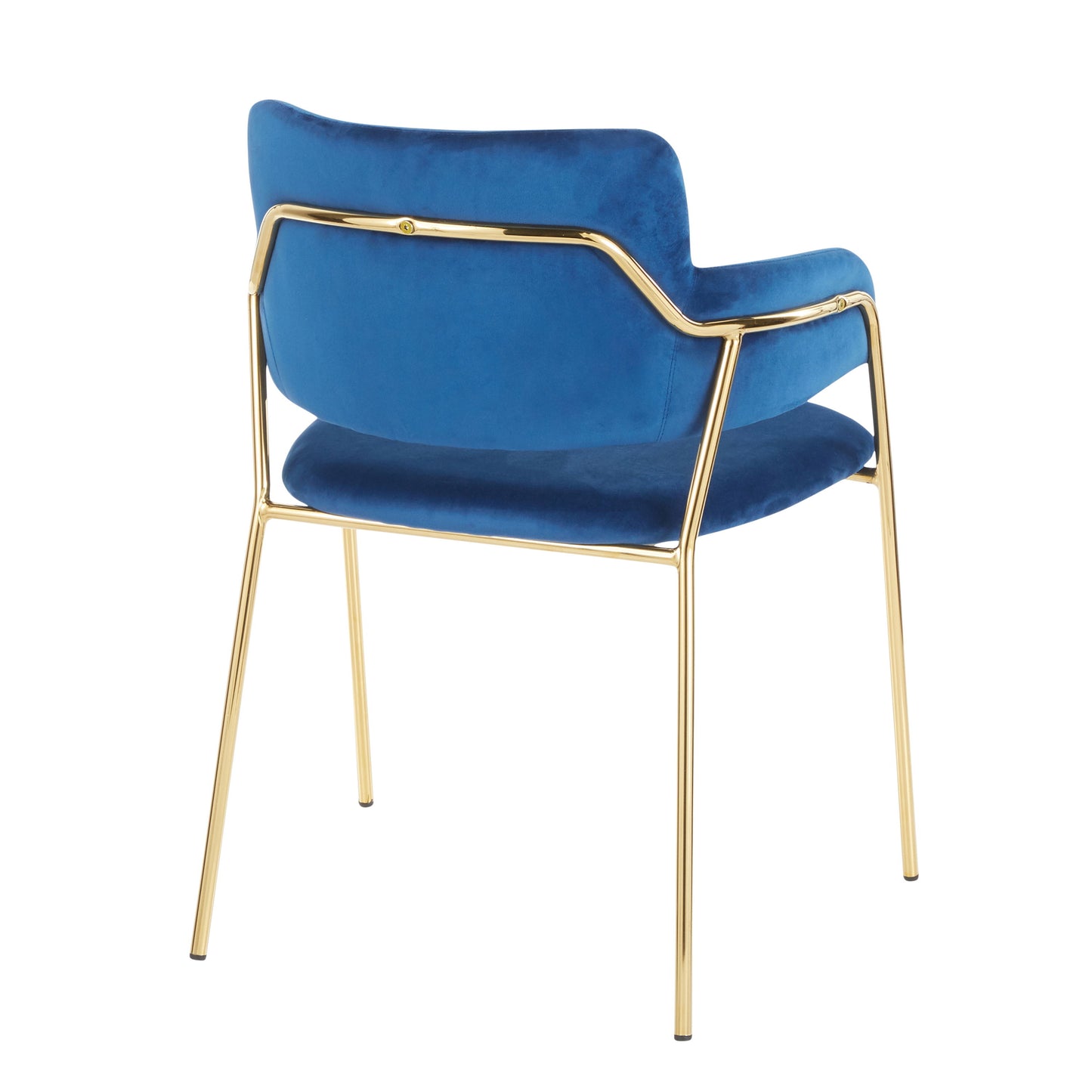 Napoli - Contemporary Chair (Set of 2) - Gold / Blue