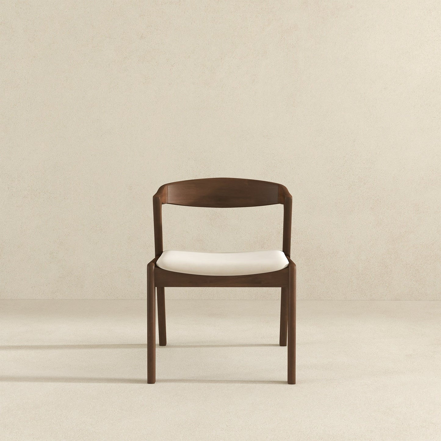 Dakota - Velvet Dining Chair (Set of 2) - Cream White / Dark Brown