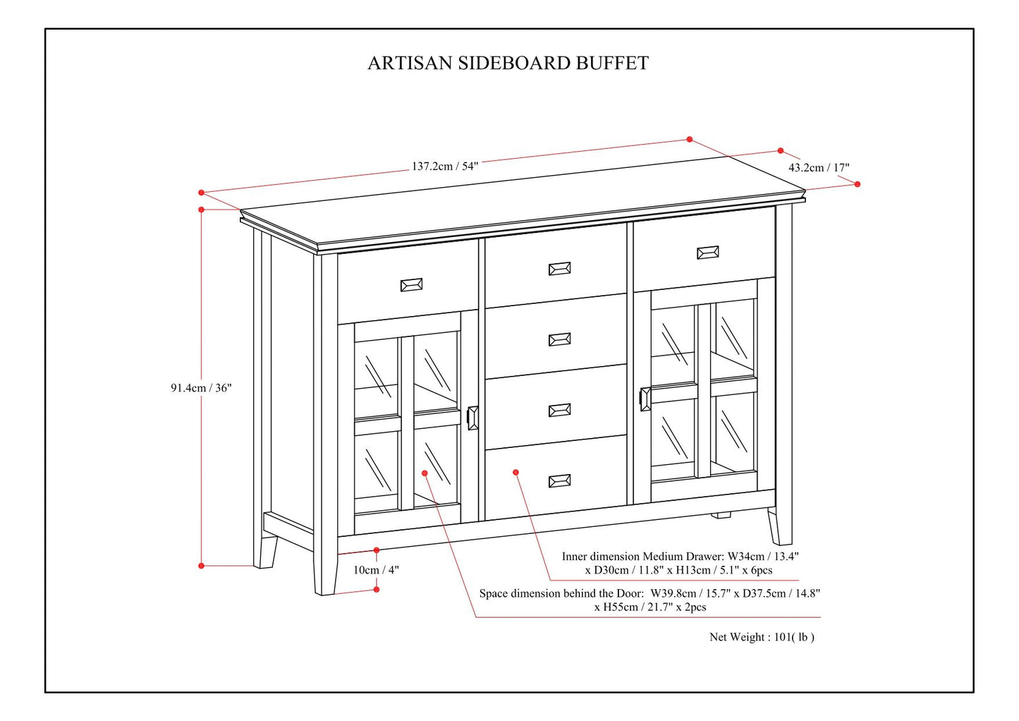 Artisan - Sideboard Buffet - White
