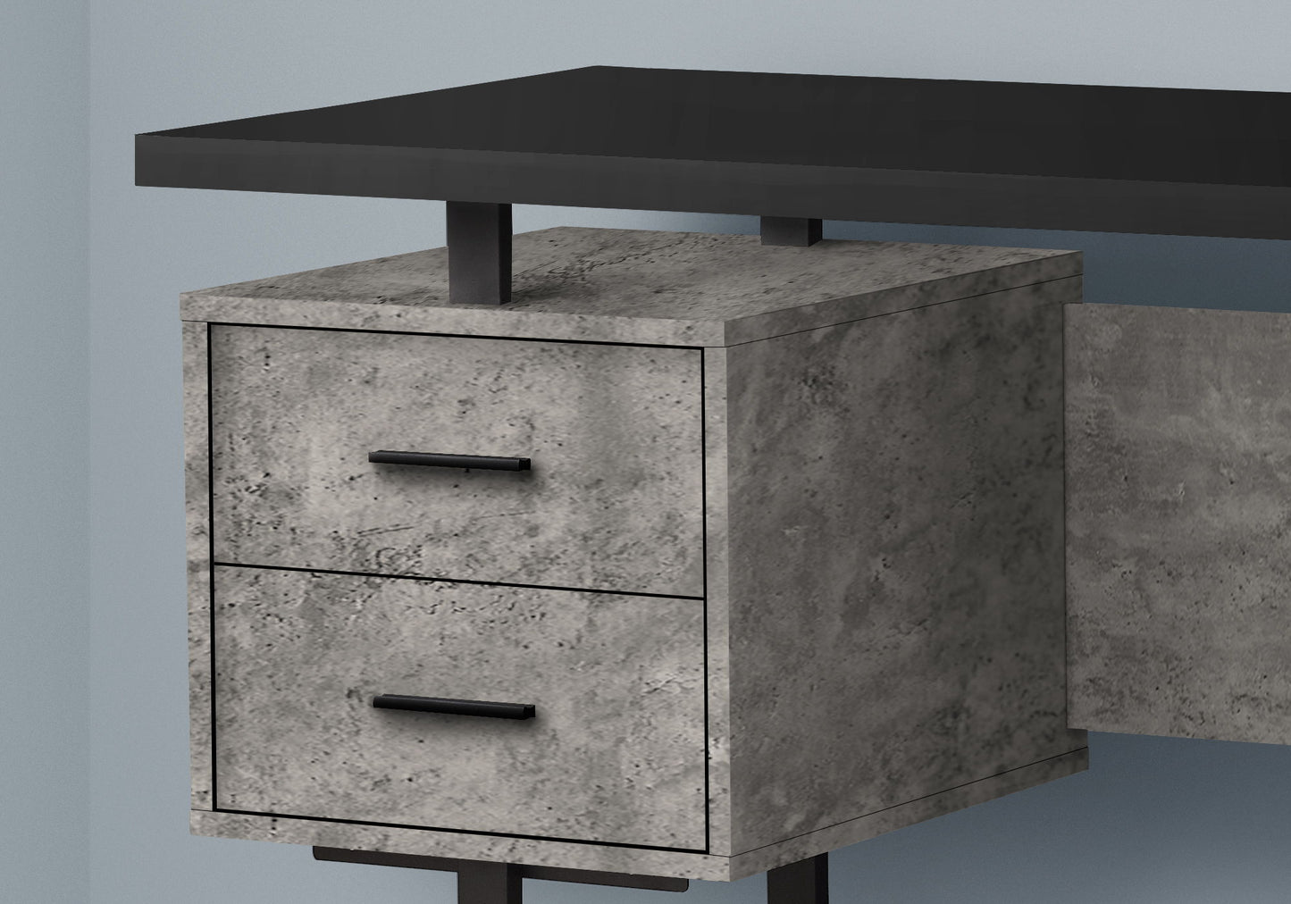 Computer Desk For Home Office, Laptop, Left, Right Set - Up, Storage Drawers, Contemporary & Modern - Black