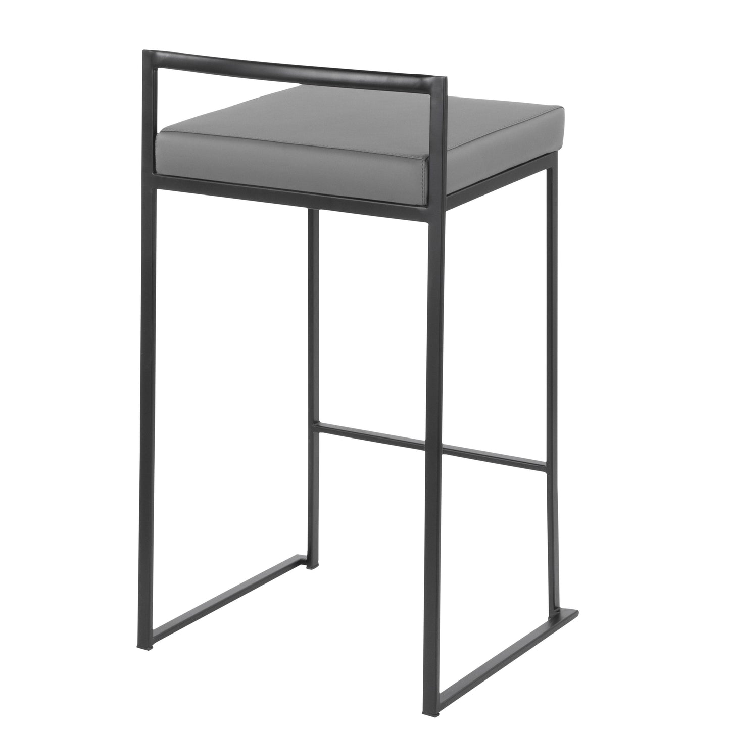 Fuji - Contemporary Stackable Counter Stool (Set of 2) - Black / Gray
