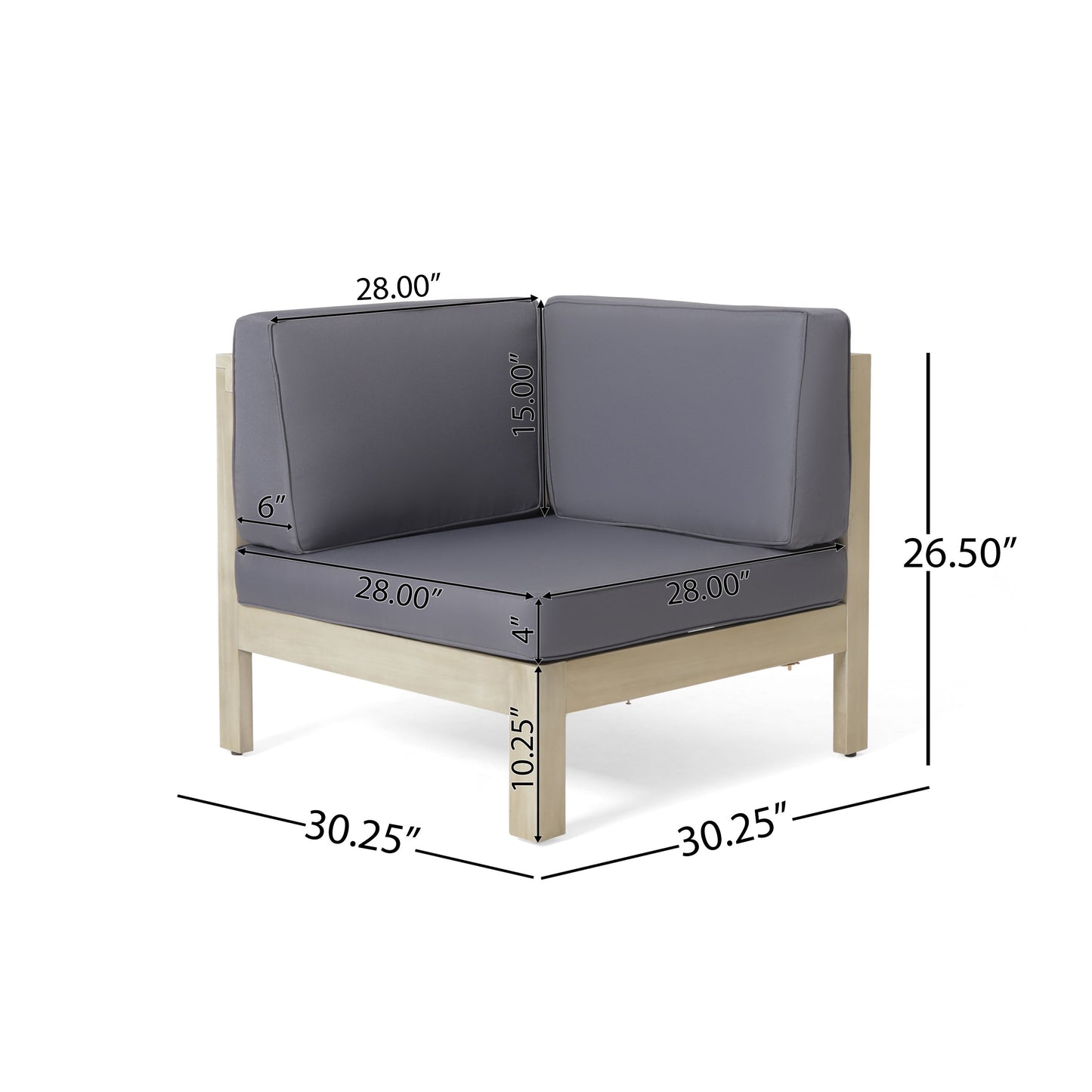 Brava - X Back Corner Chair - Light Gray