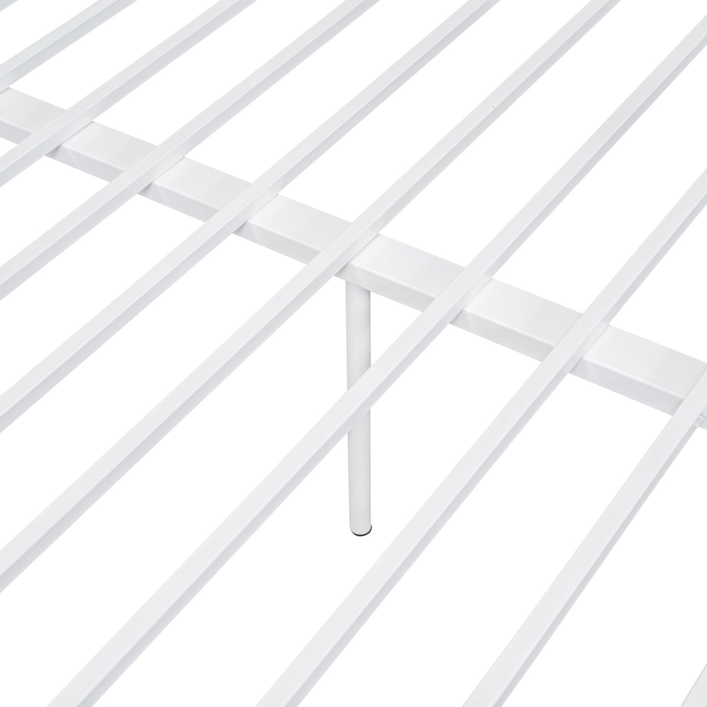 Full Long Over Queen Metal Bunk Bed - White