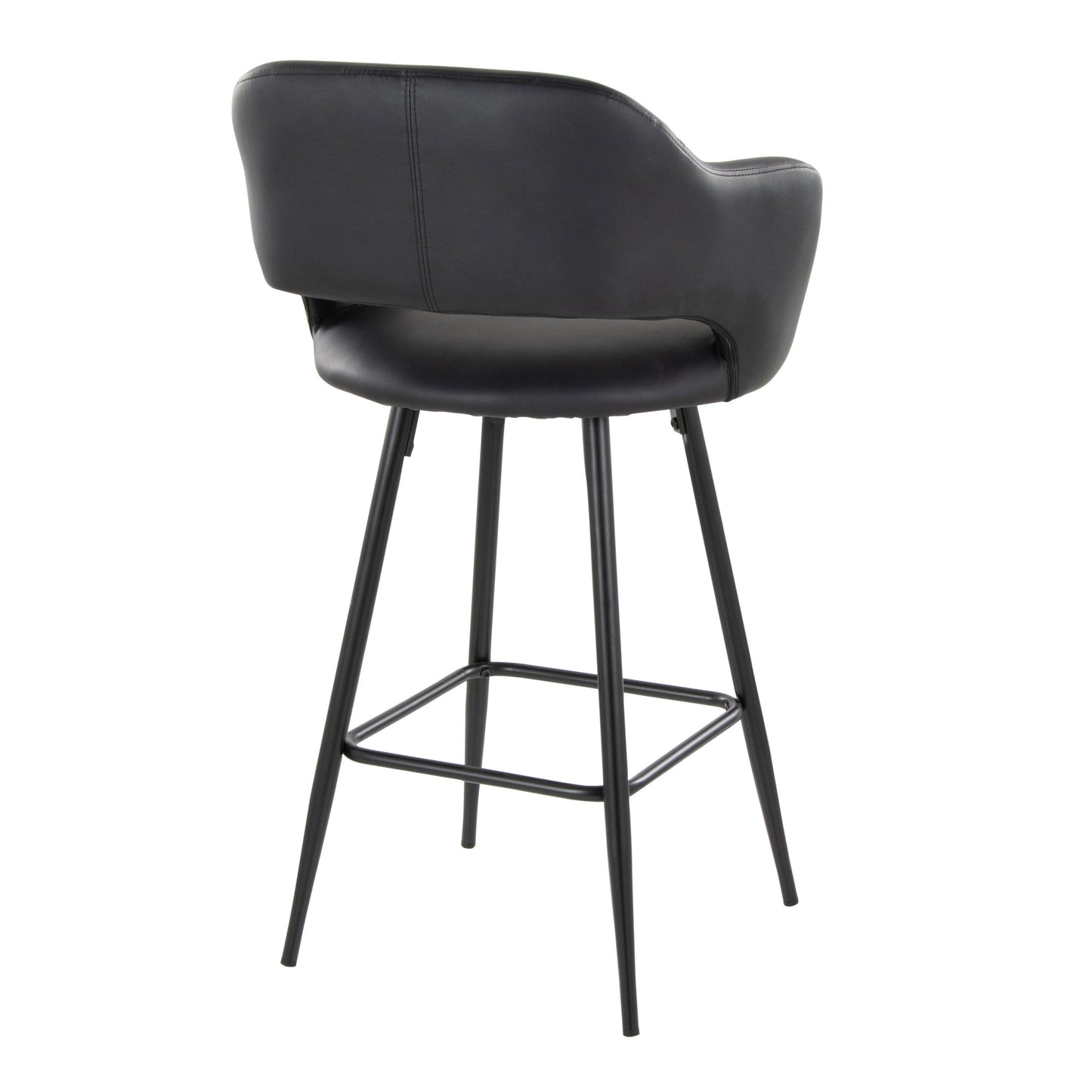 Margarite - Contemporary Fixed Height Counter Stool With Square Footrest (Set of 2) - Black