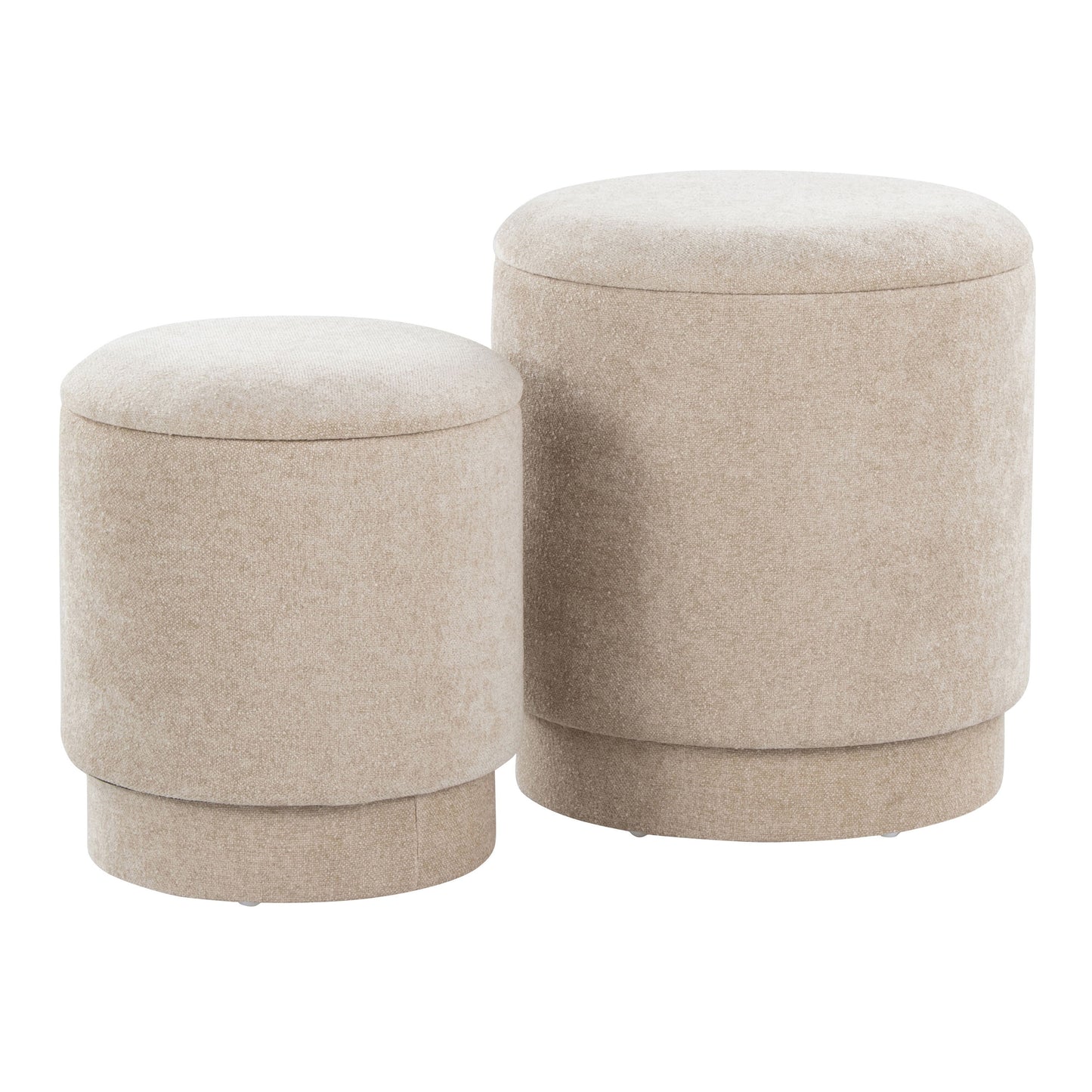 Marla - Upholstered Contemporary Ottoman Set - Beige