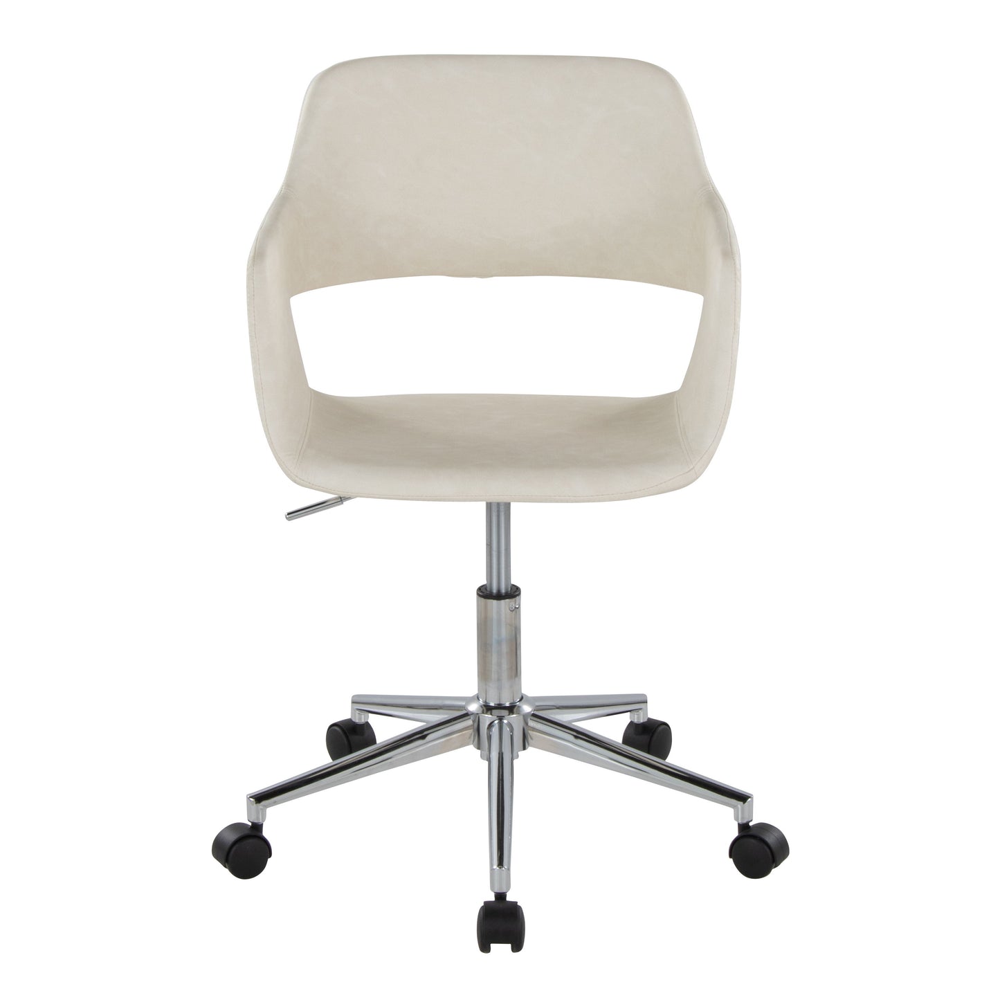 Margarite - Contemporary Task Chair - Chrome / Cream