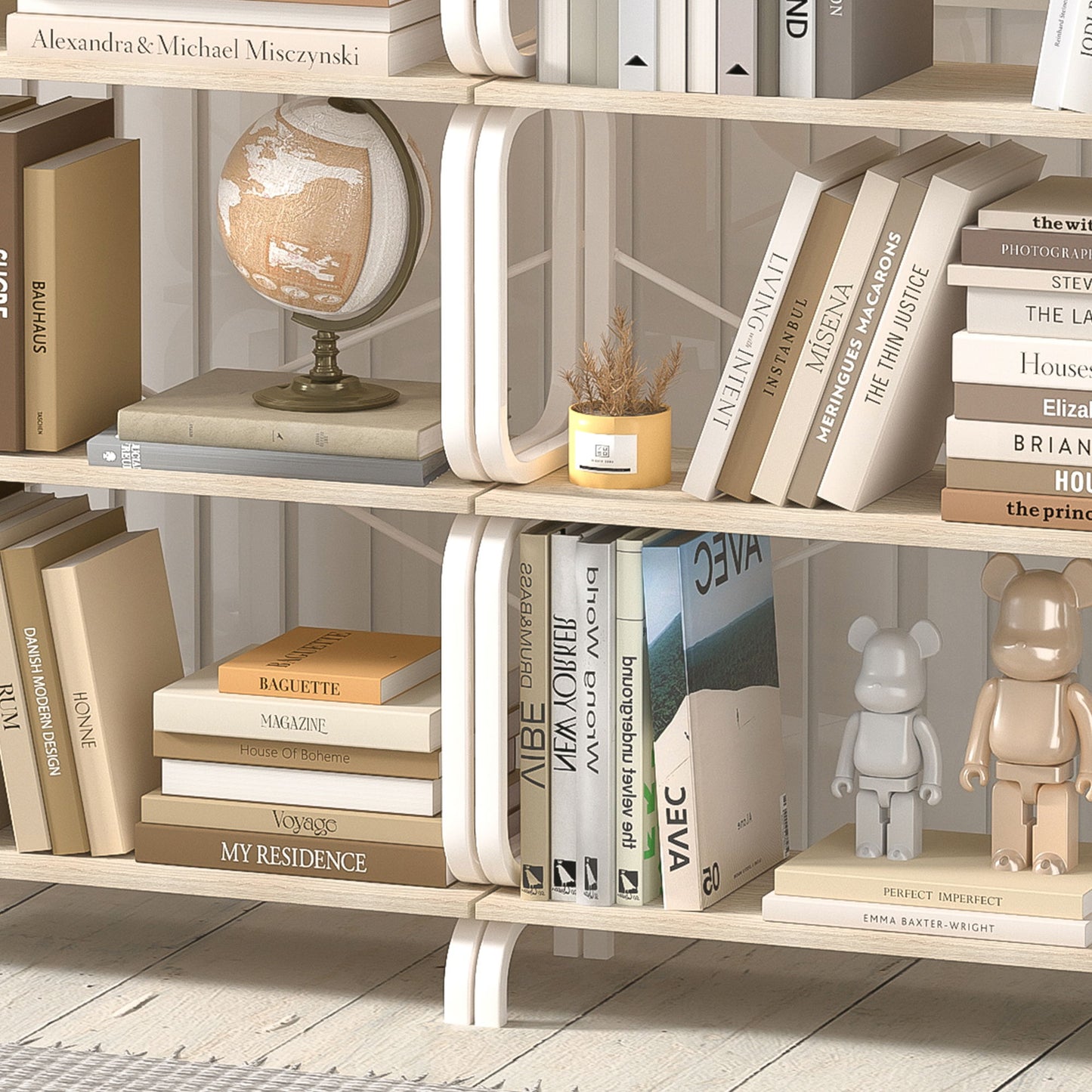 Vintage Industrial Style 5 Tier Large Bookshelf - White