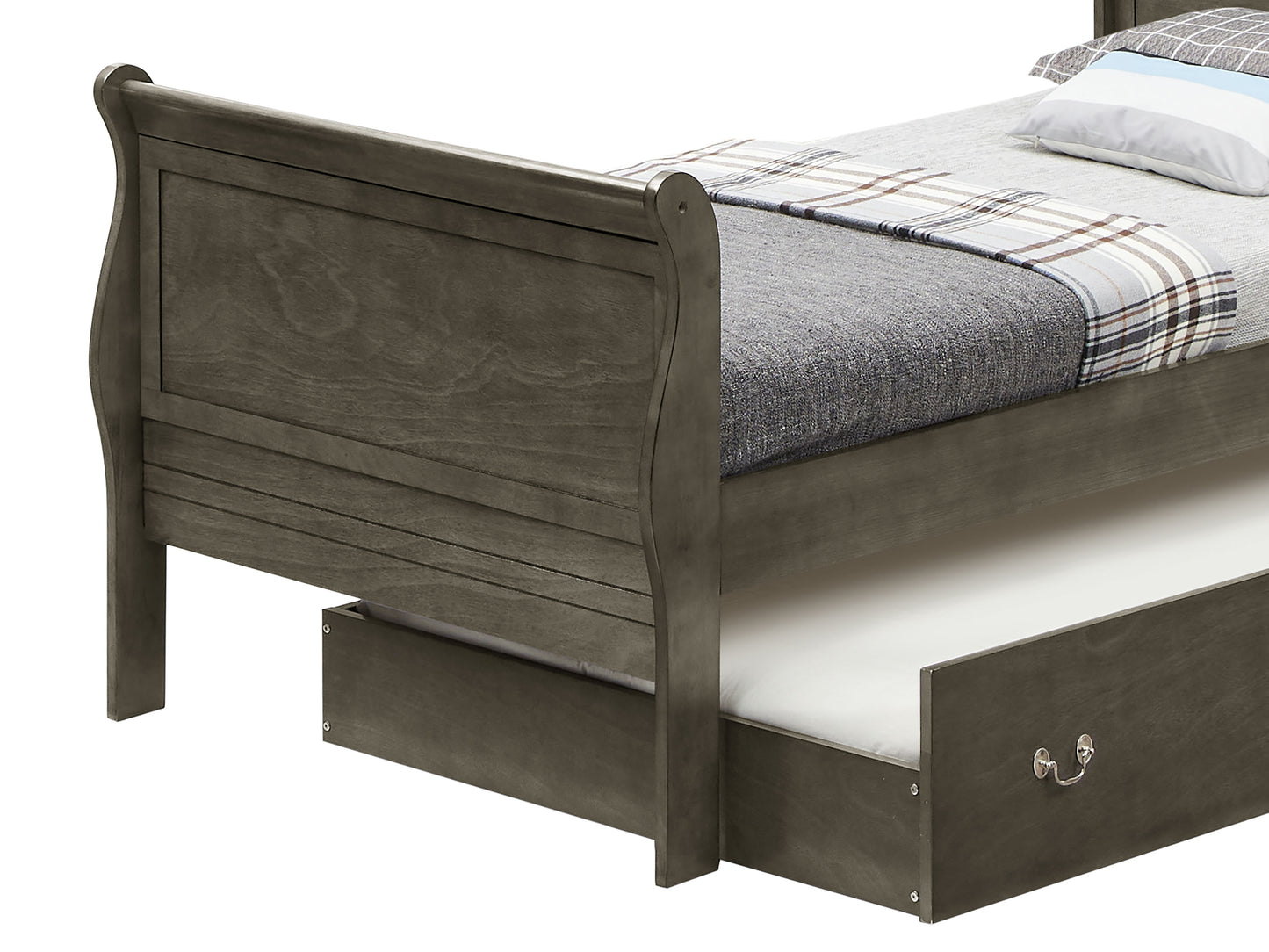 Twin Storage Bed Charming Traditional - Gray
