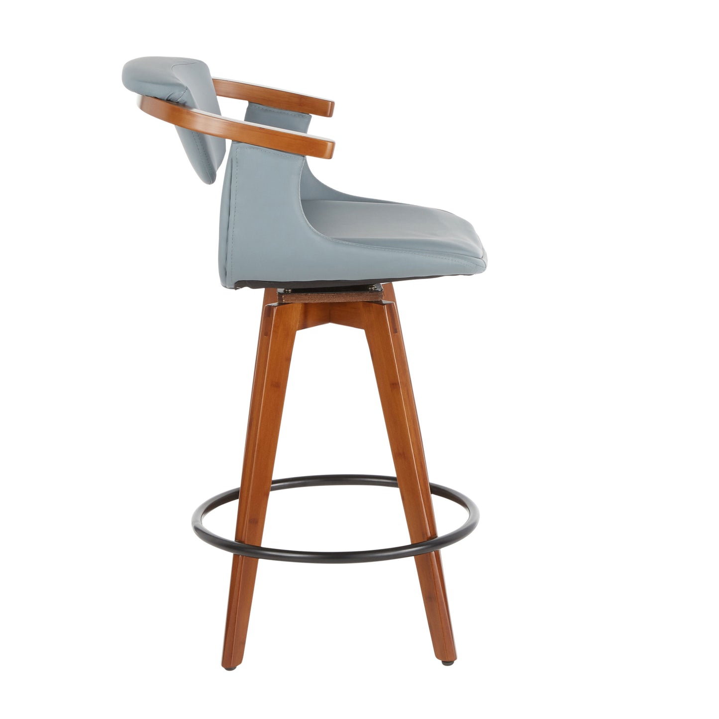 Oracle - Mid-Century Modern Counter Stool - Walnut / Gray