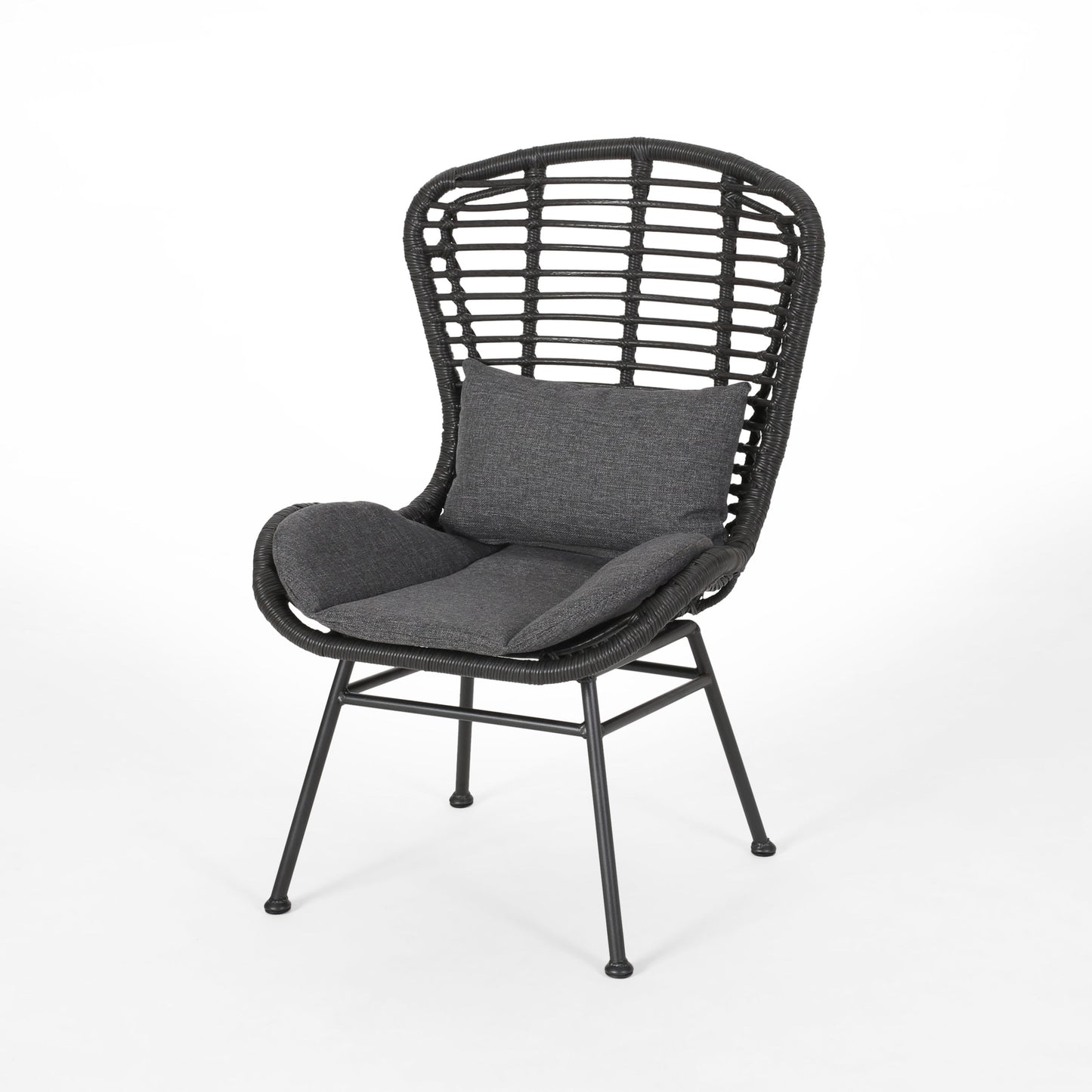 Calypso - Outdoor Chair With Water Resistance Cushion And Iron Frame - Gray
