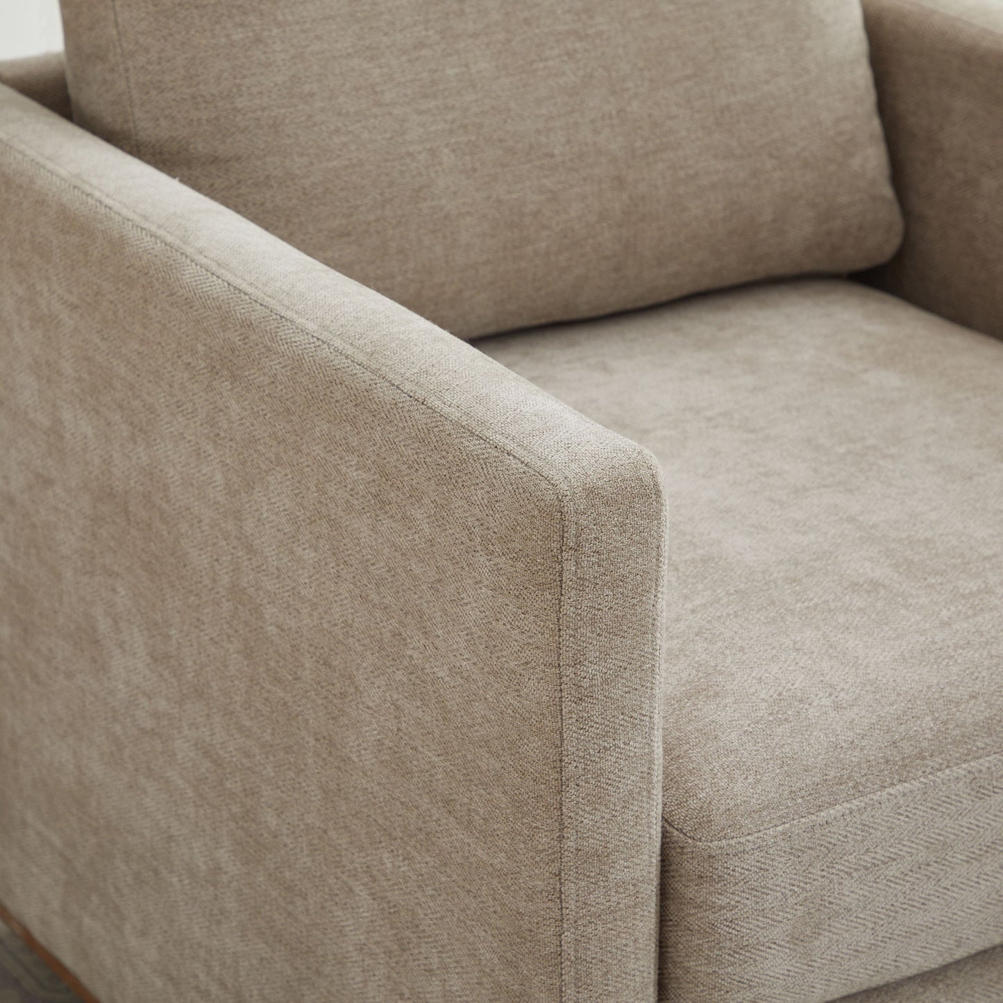 Modern Square Upholstered Swivel Accent Chair 360 Degree Lounge Armchair - Taupe