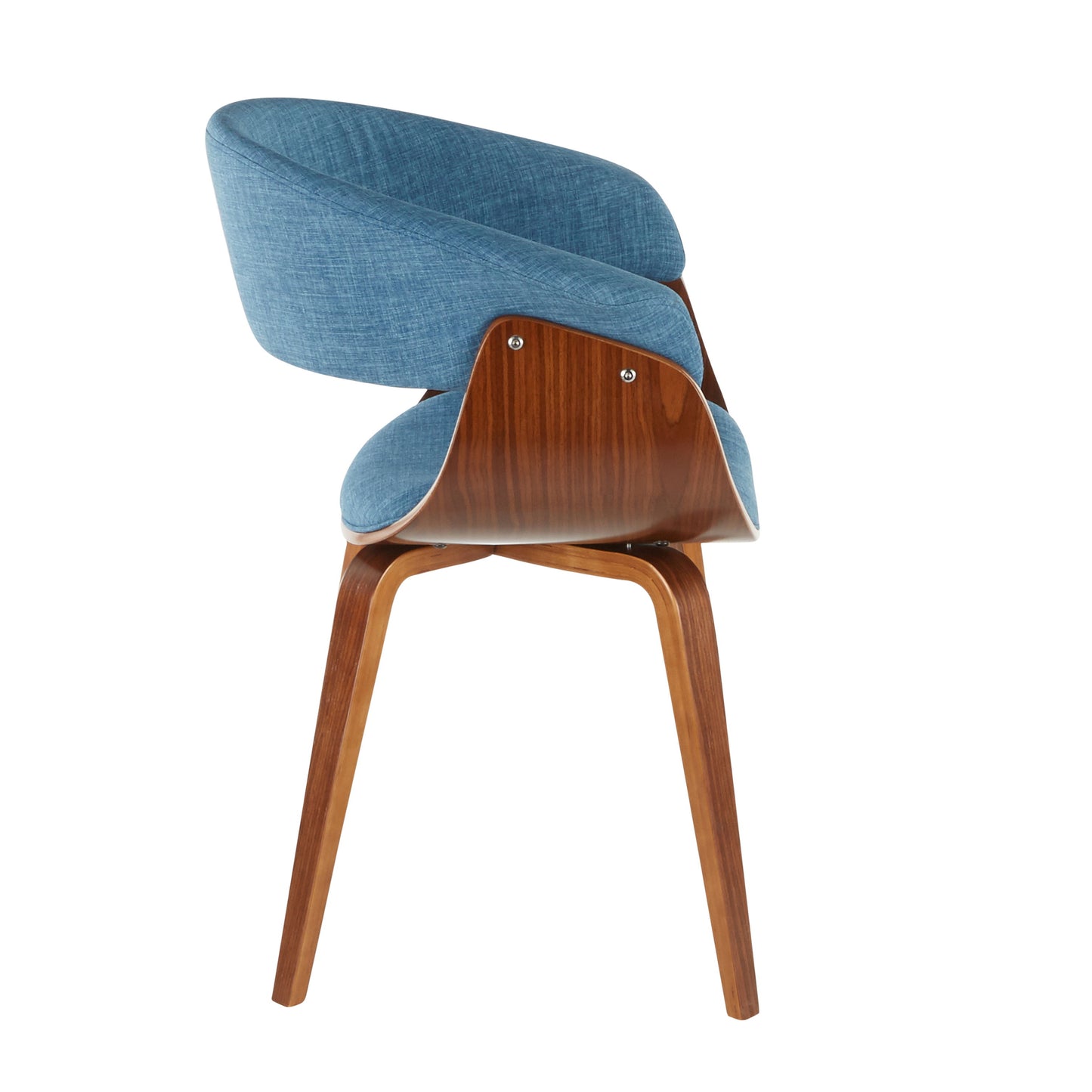Vintage Mod - Mid-Century Modern Dining / Chair (Set of 2) - Walnut / Blue