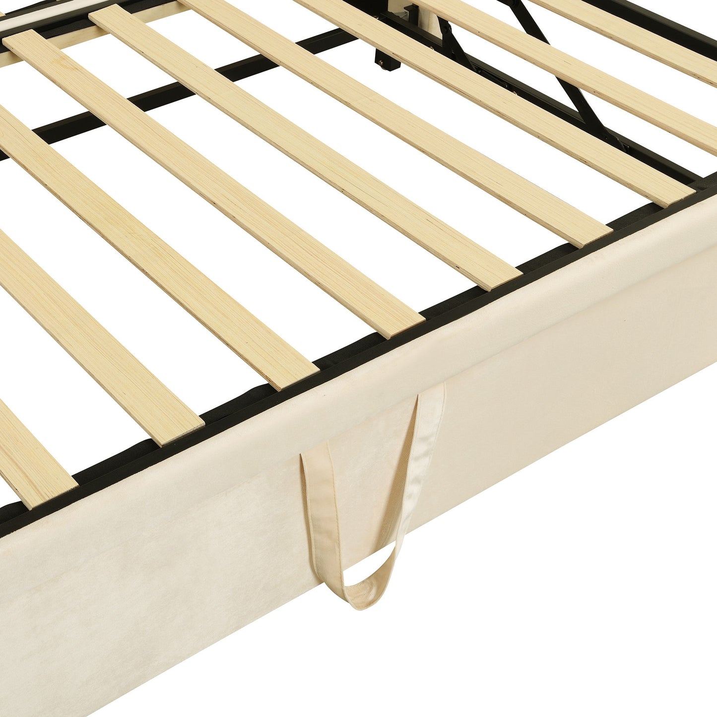 Twin Size Upholstered Daybed With Pop Up Trundle - Beige