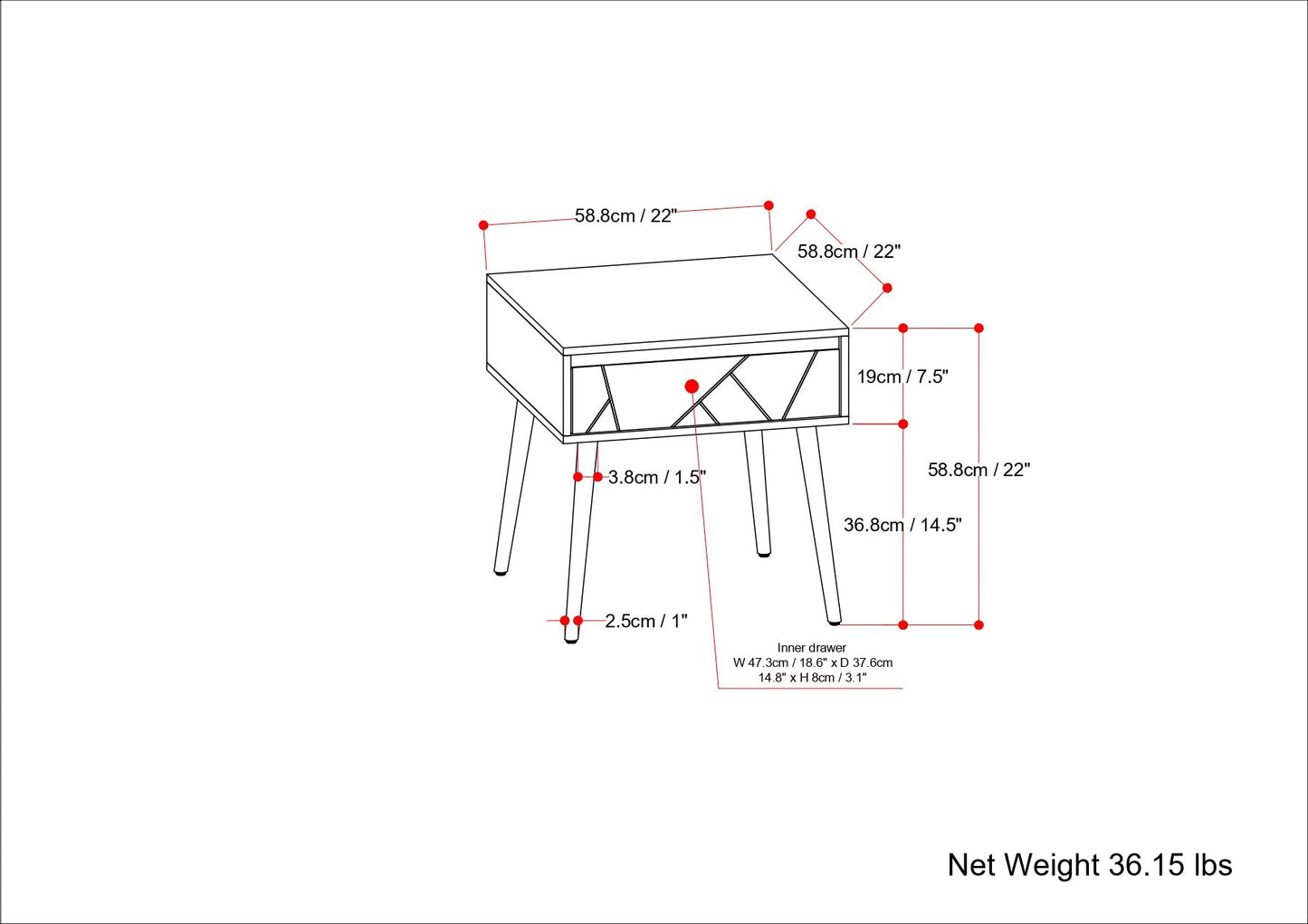Jager - Side Table - Natural