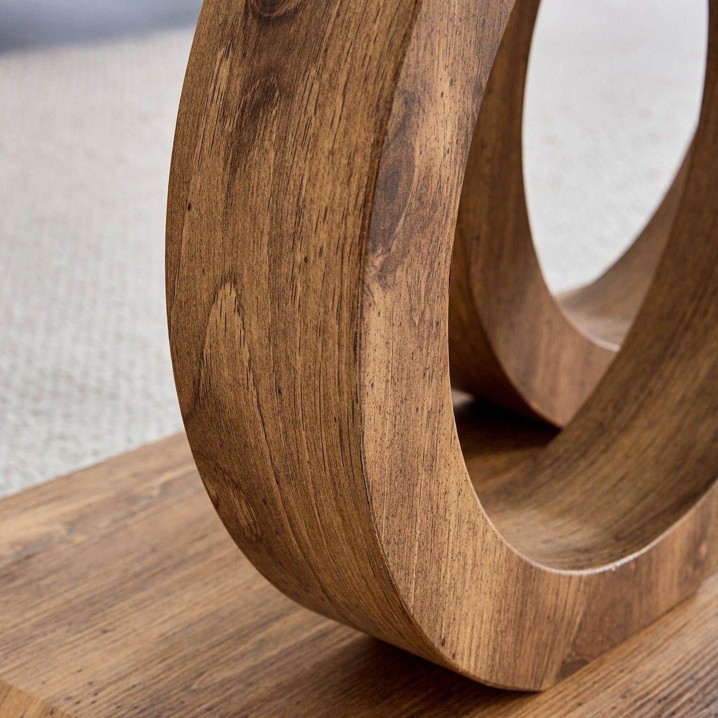 Modern Style Glass Top Coffee Table With Base Suitable For Living Rooms And Lounge Areas - Natural Wood