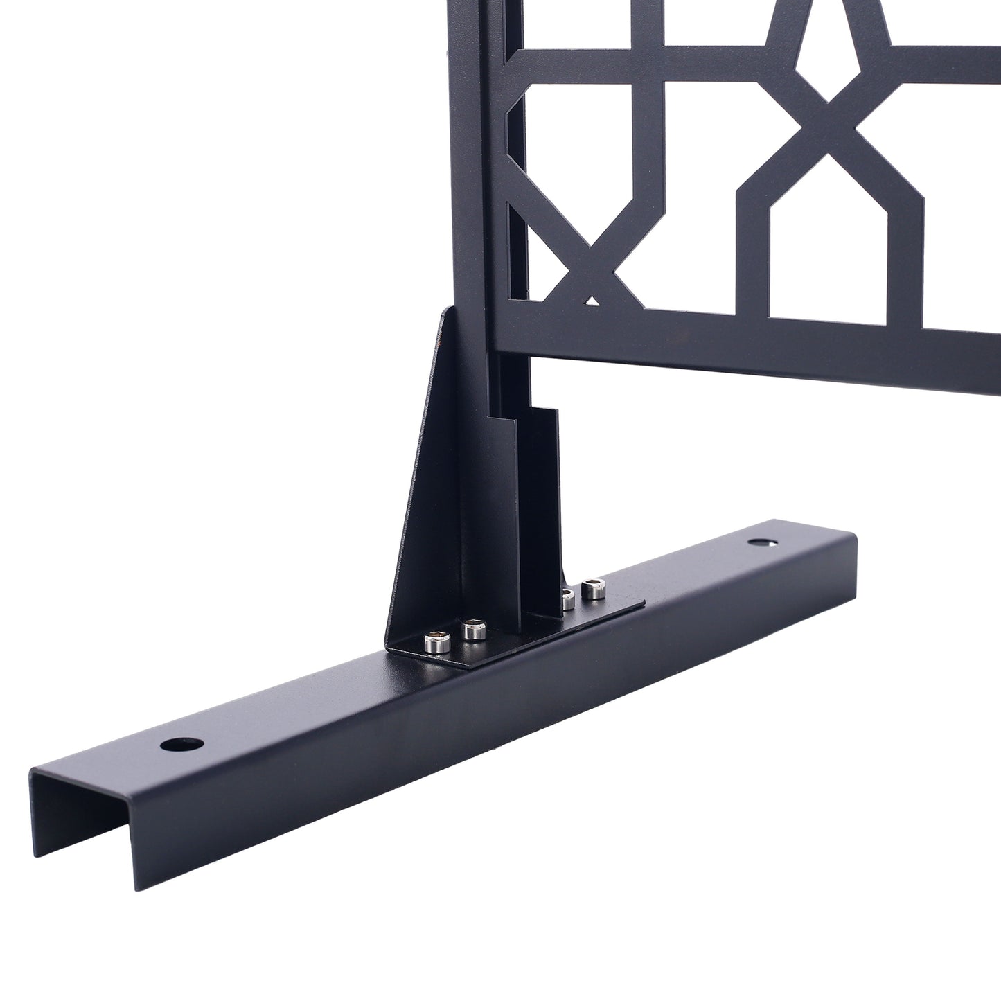 Outdoor & Indoor Privacy Screen Metal Privacy Screen Freestanding Decorative Privacy Screen Steel - Black