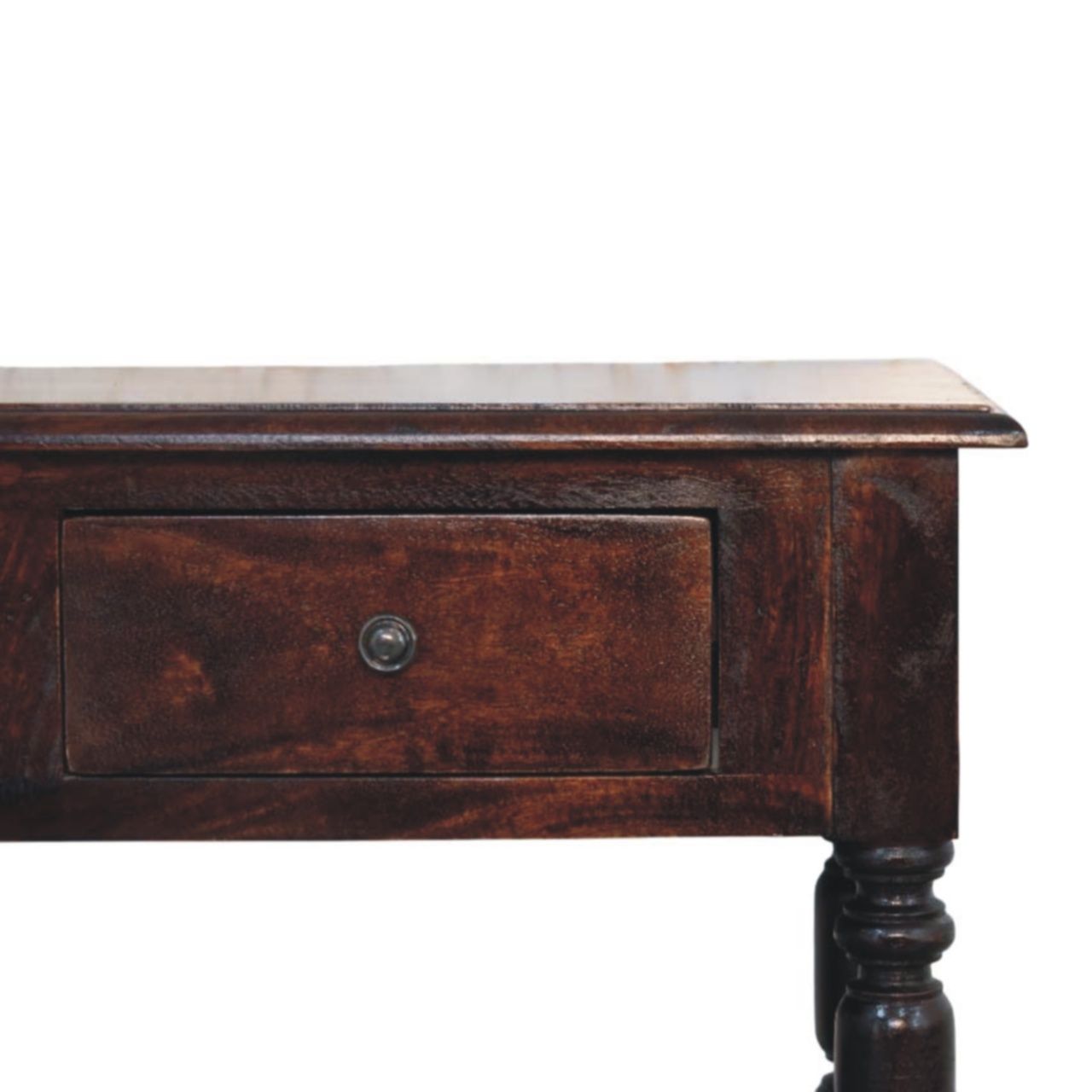 Turned Legs Side Table - Brown