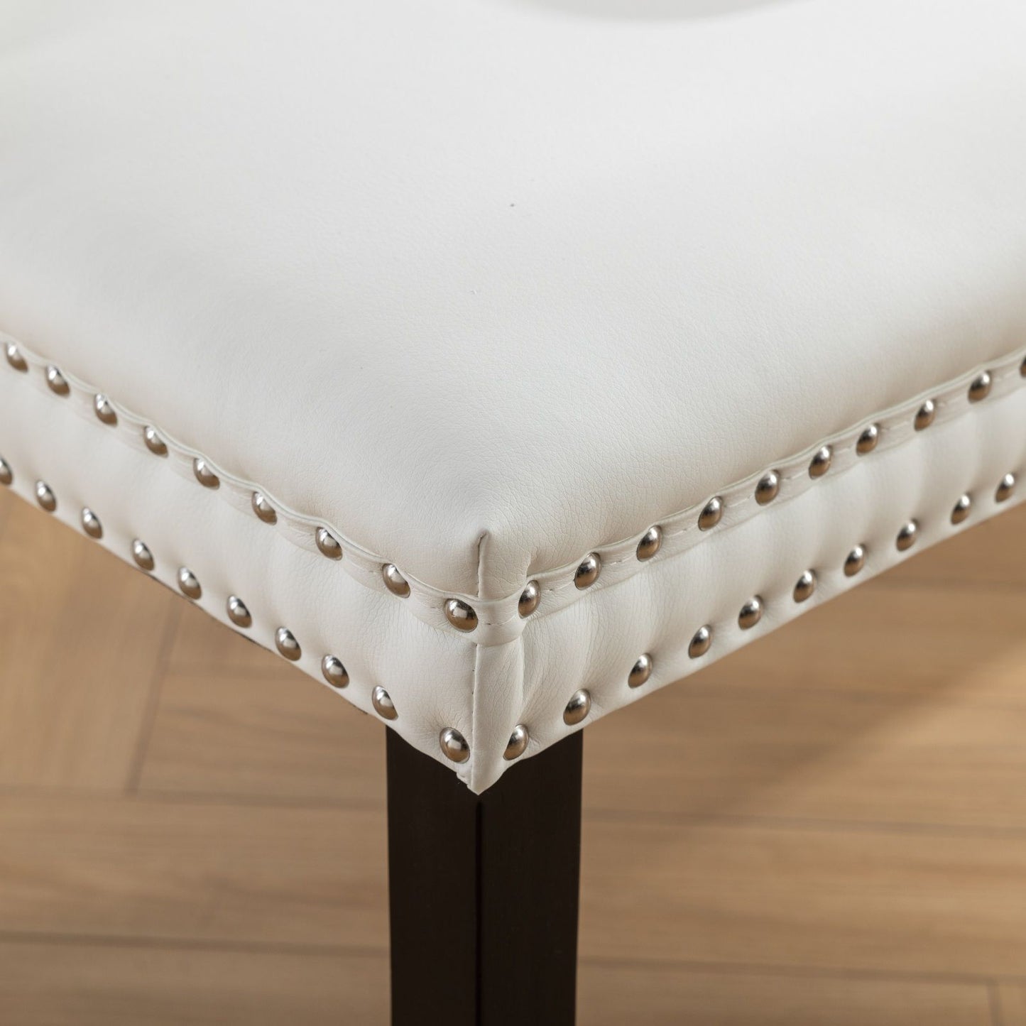 Nikki - Modern, High-End Tufted Solid Wood Contemporary And Velvet Upholstered Dining Chair With Wood Legs Nailhead Trim (Set of 2) - White / Pink